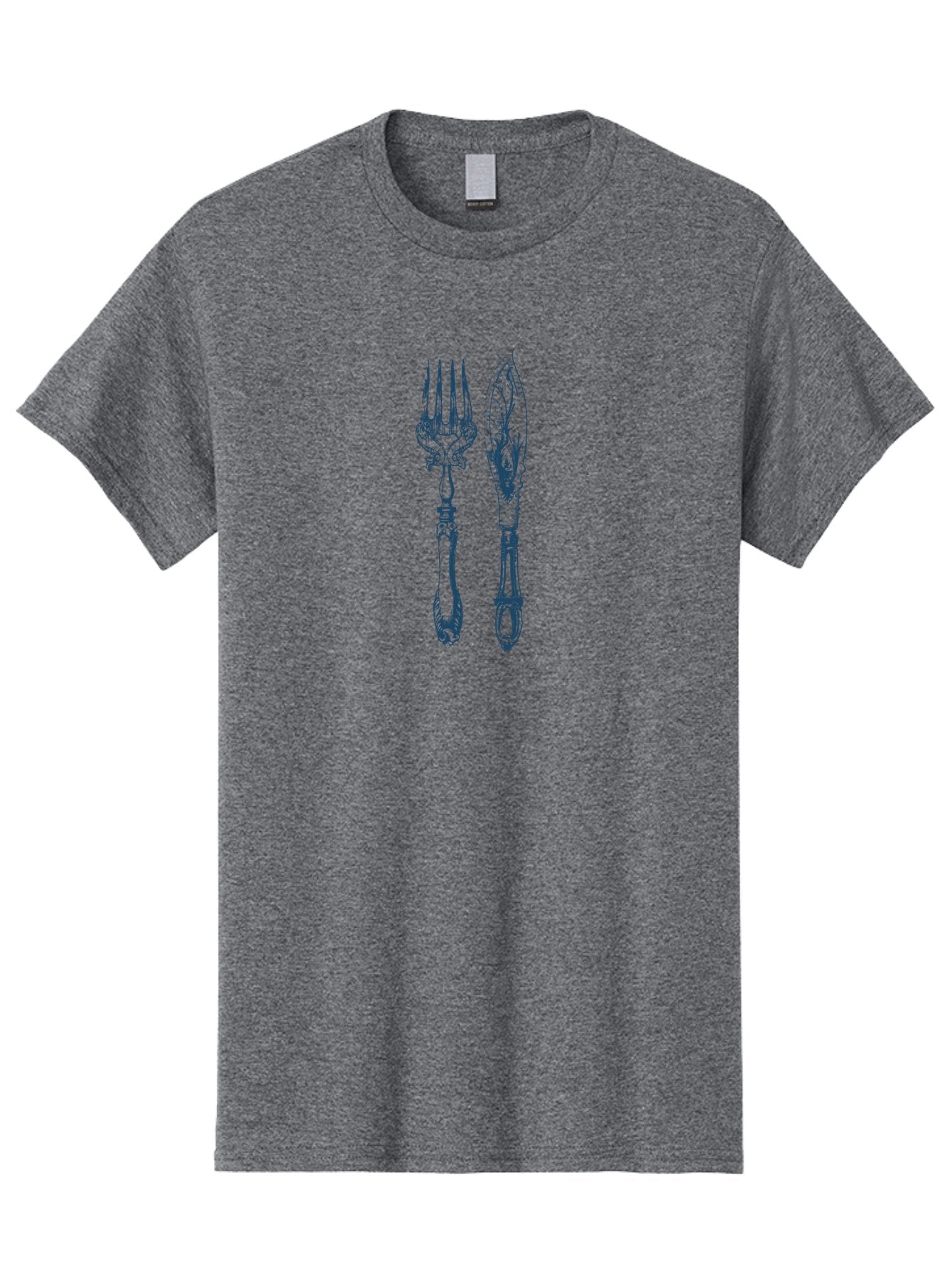 Vintage Cutlery Set Men'S Graphic Tee, 100% Cotton, Comfortable Casual Summer Wear, Machine Washable, Vintage Cutlery, Antique Fork, Ornate Knife, Fine Dining, Luxury Tableware, Elegant Design, Decorative Cutlery, Dinner Party Essentials Aae792 5