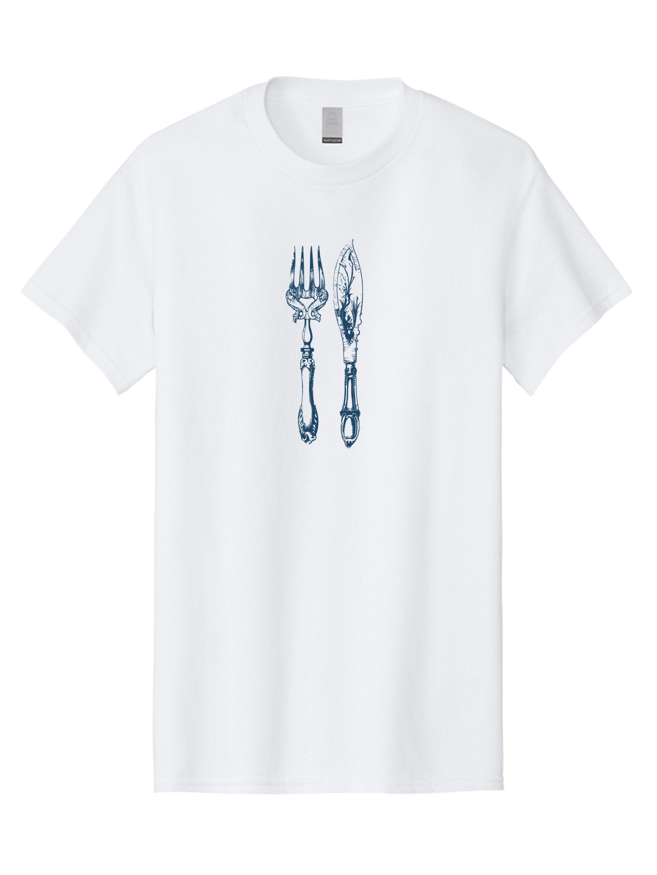 Vintage Cutlery Set Men'S Graphic Tee, 100% Cotton, Comfortable Casual Summer Wear, Machine Washable, Vintage Cutlery, Antique Fork, Ornate Knife, Fine Dining, Luxury Tableware, Elegant Design, Decorative Cutlery, Dinner Party Essentials Aae792 15