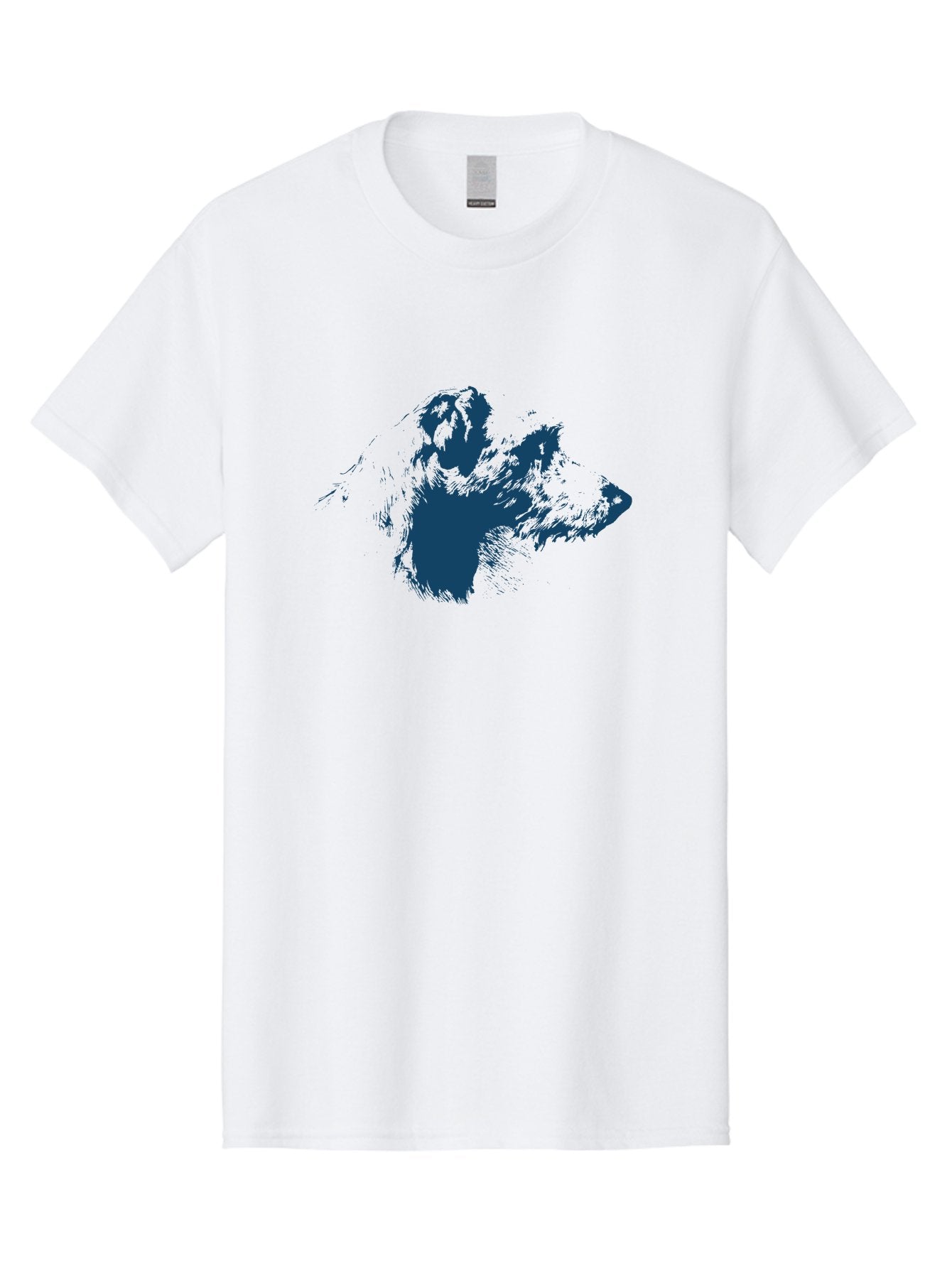 Vintage Dog Portrait Men'S Graphic Tee, 100% Cotton, Comfortable Casual Summer Wear, Machine Washable, Gorilla Graphic, Animal Silhouette, Abstract Art, Dark Blue Shape, Expressive Lines, Abstract Creature, Bold Design, Modern Illustration Aae793 3