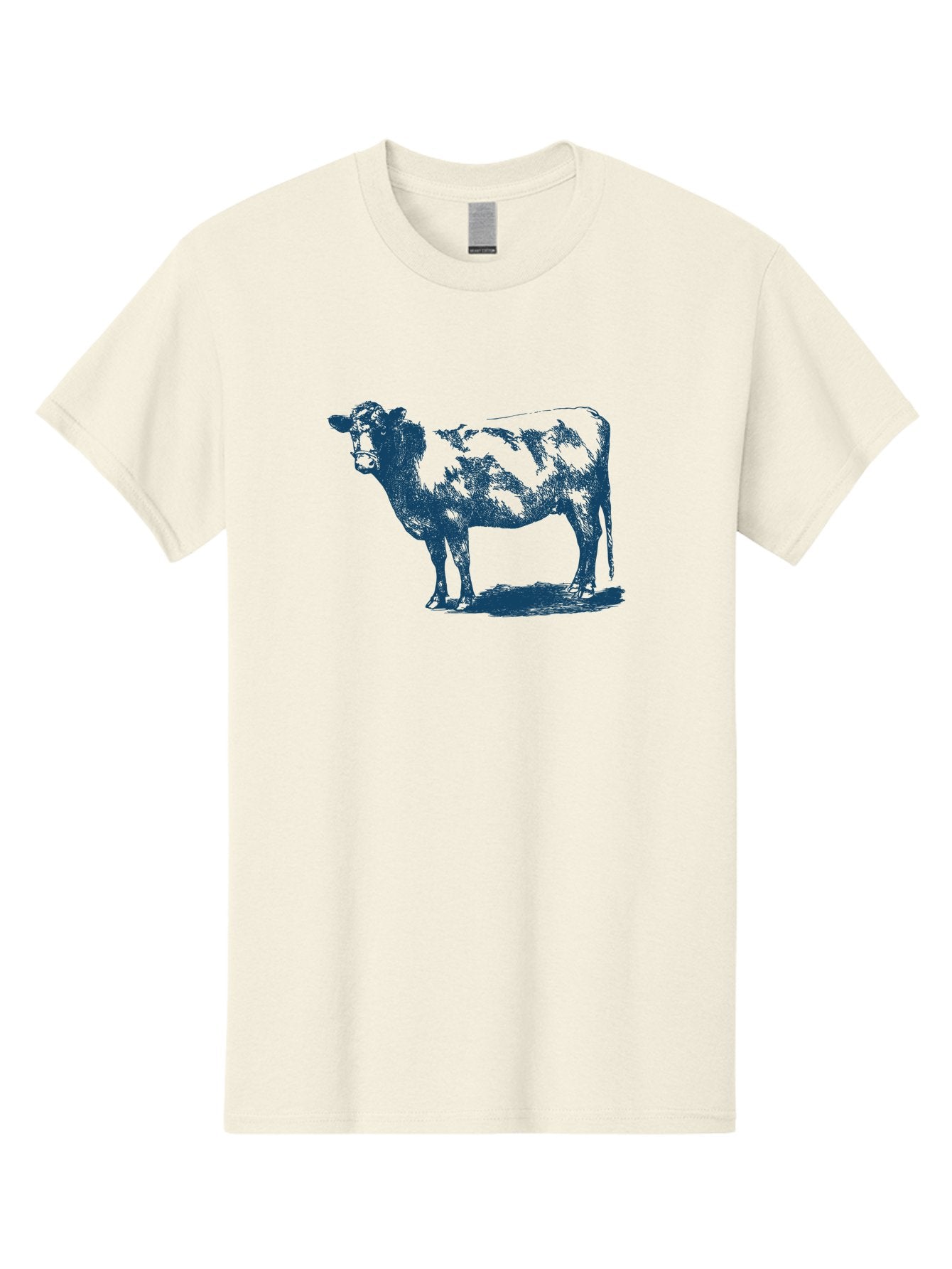 Vintage Farm Cow Men'S Graphic Tee, 100% Cotton, Comfortable Casual Summer Wear, Machine Washable, Illustration Of A Cow, Farm Animal, Livestock, Bovine, Agriculture, Rural Life, Countryside, Simple Art Aae794 7