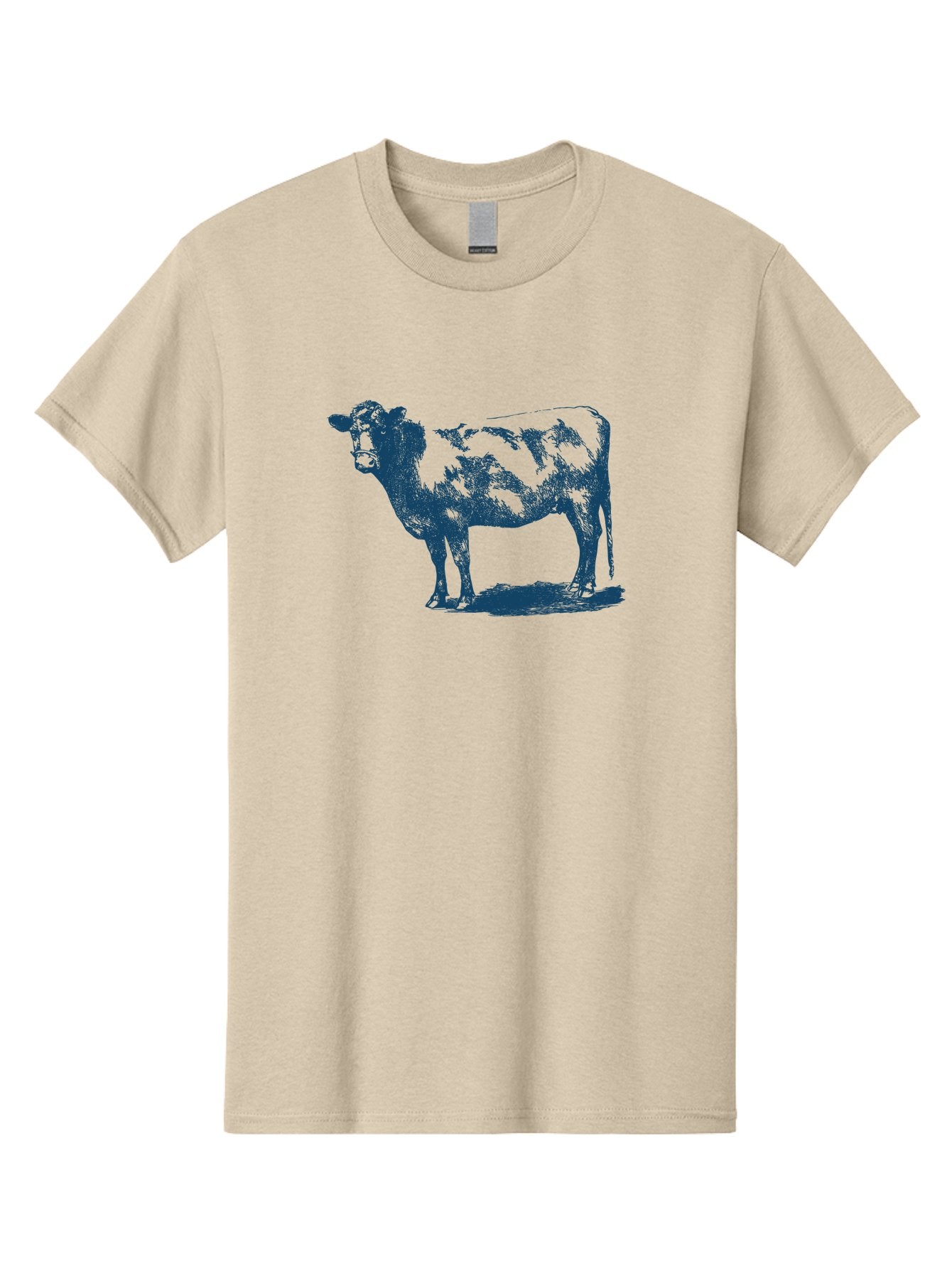 Vintage Farm Cow Men'S Graphic Tee, 100% Cotton, Comfortable Casual Summer Wear, Machine Washable, Illustration Of A Cow, Farm Animal, Livestock, Bovine, Agriculture, Rural Life, Countryside, Simple Art Aae794 10