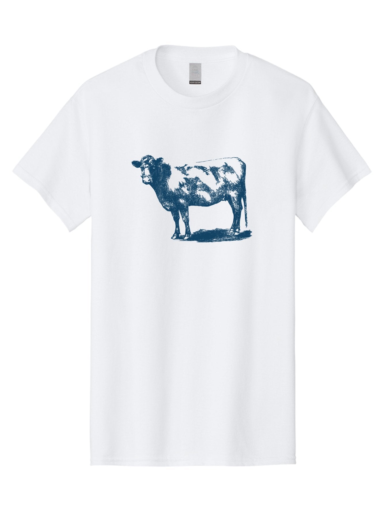 Vintage Farm Cow Men'S Graphic Tee, 100% Cotton, Comfortable Casual Summer Wear, Machine Washable, Illustration Of A Cow, Farm Animal, Livestock, Bovine, Agriculture, Rural Life, Countryside, Simple Art Aae794 14