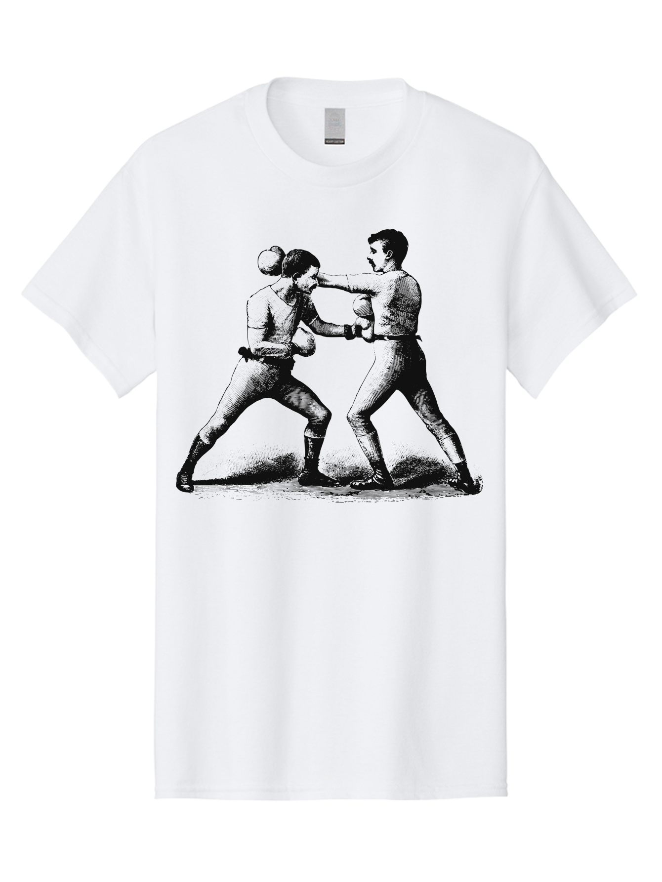 Vintage Fight Men'S Graphic Tee, 100% Cotton, Comfortable Casual Summer Wear, Machine Washable, Boxing Match, Sparring Boxers, Combat Sports, Martial Arts Training, Fighter Stance, Gloved Fists, Boxing Pose, Pugilism Aae795 5