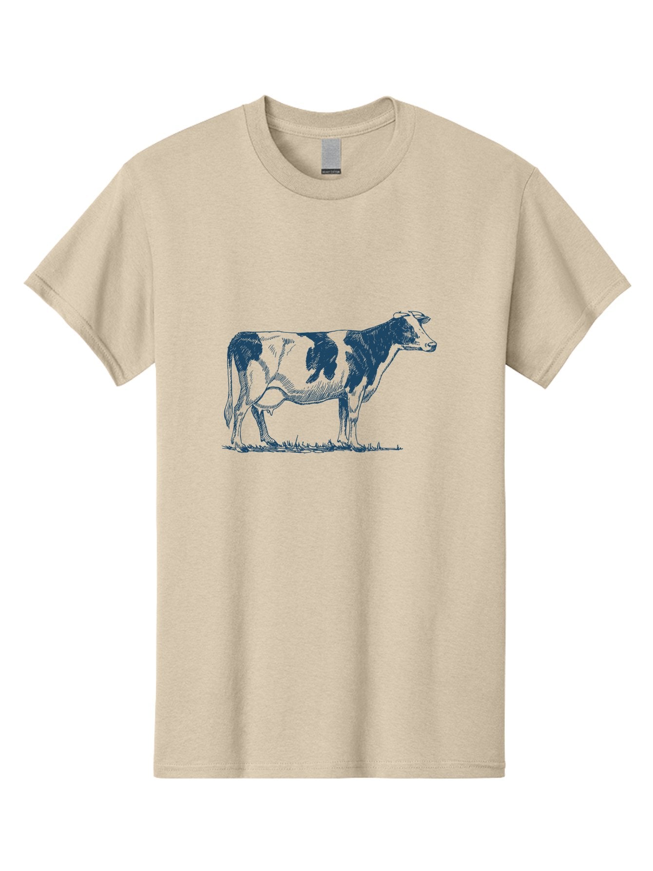Cow Men'S Graphic Tee, 100% Cotton, Comfortable Casual Summer Wear, Machine Washable, Cow Standing, Rustic Farm Animal, Agricultural Scene, Grazing Livestock, Rural Landscape, Pasture Grass, Farm Life, Domesticated Animal Aae799 15