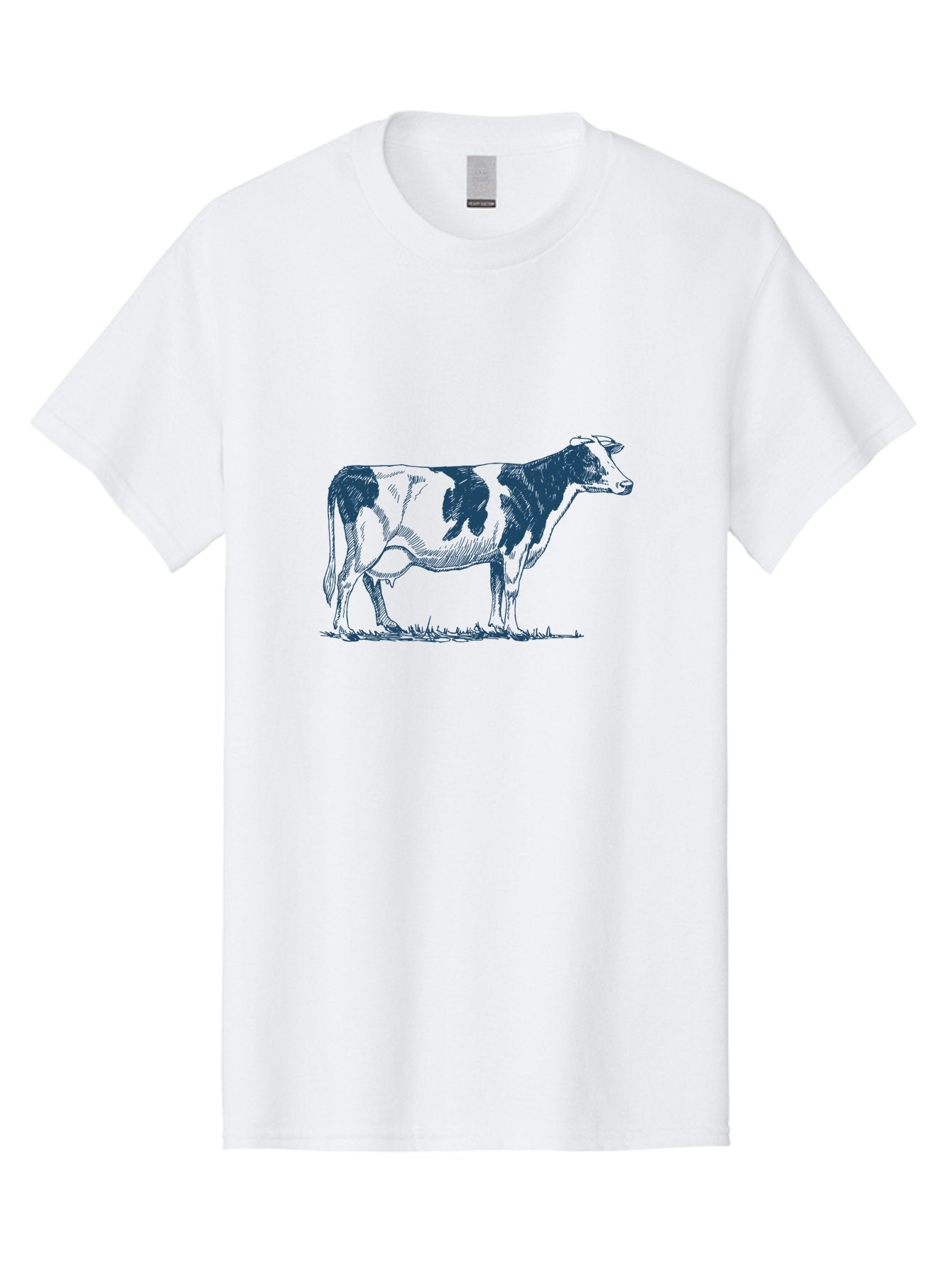 Cow Men'S Graphic Tee, 100% Cotton, Comfortable Casual Summer Wear, Machine Washable, Cow Standing, Rustic Farm Animal, Agricultural Scene, Grazing Livestock, Rural Landscape, Pasture Grass, Farm Life, Domesticated Animal Aae799 4