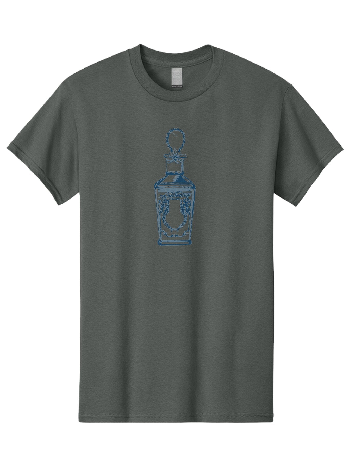 Vintage Perfume Bottle Men'S Graphic Tee, 100% Cotton, Comfortable Casual Summer Wear, Machine Washable, Luxury Decanter, Ornate Glassware, Elegant Design, Sophisticated Style, Vintage Flair, Decorative Stopper, Premium Liquor Bottle, Aae806 10