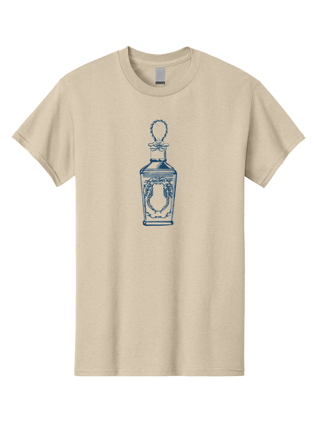 Vintage Perfume Bottle Men'S Graphic Tee, 100% Cotton, Comfortable Casual Summer Wear, Machine Washable, Luxury Decanter, Ornate Glassware, Elegant Design, Sophisticated Style, Vintage Flair, Decorative Stopper, Premium Liquor Bottle, Aae806