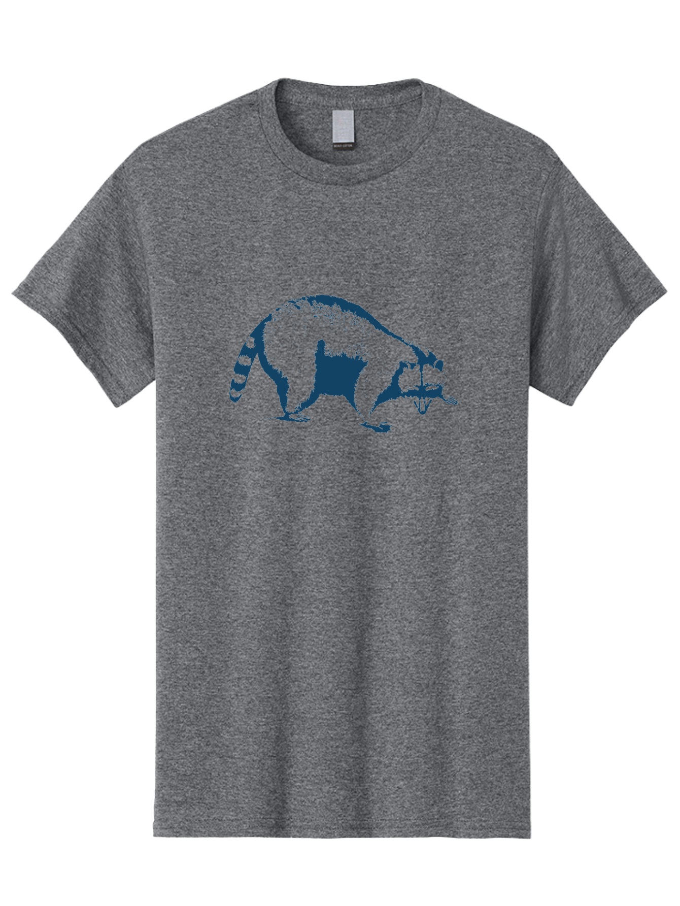 Vintage Raccoon Men'S Graphic Tee, 100% Cotton, Comfortable Casual Summer Wear, Machine Washable, Racoon Illustration, Wildlife Art, Animal Design, Graphic Style, Blue Silhouette, Wildlife Icon, Cute Animal, Forest Creature, Nature Graphic Aae808 21
