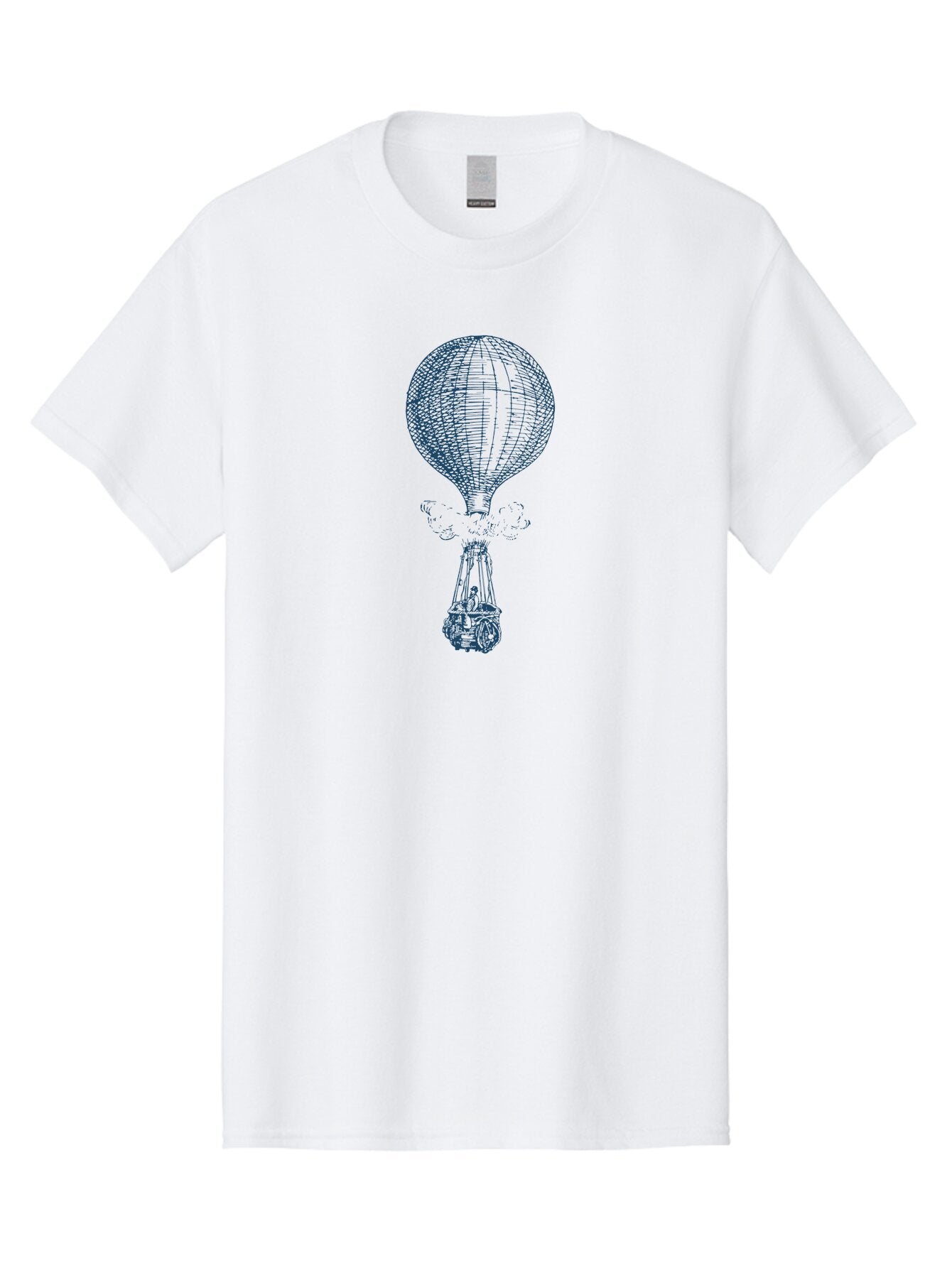 Vintage Smoke Balloon Men'S Graphic Tee, 100% Cotton, Comfortable Casual Summer Wear, Machine Washable, Hot Air Balloon, Vintage Illustration, Historical Aviation, Antique Style, Retro Art, Balloon Flight, Aerial Travel, Sketch Art, Aae811 13