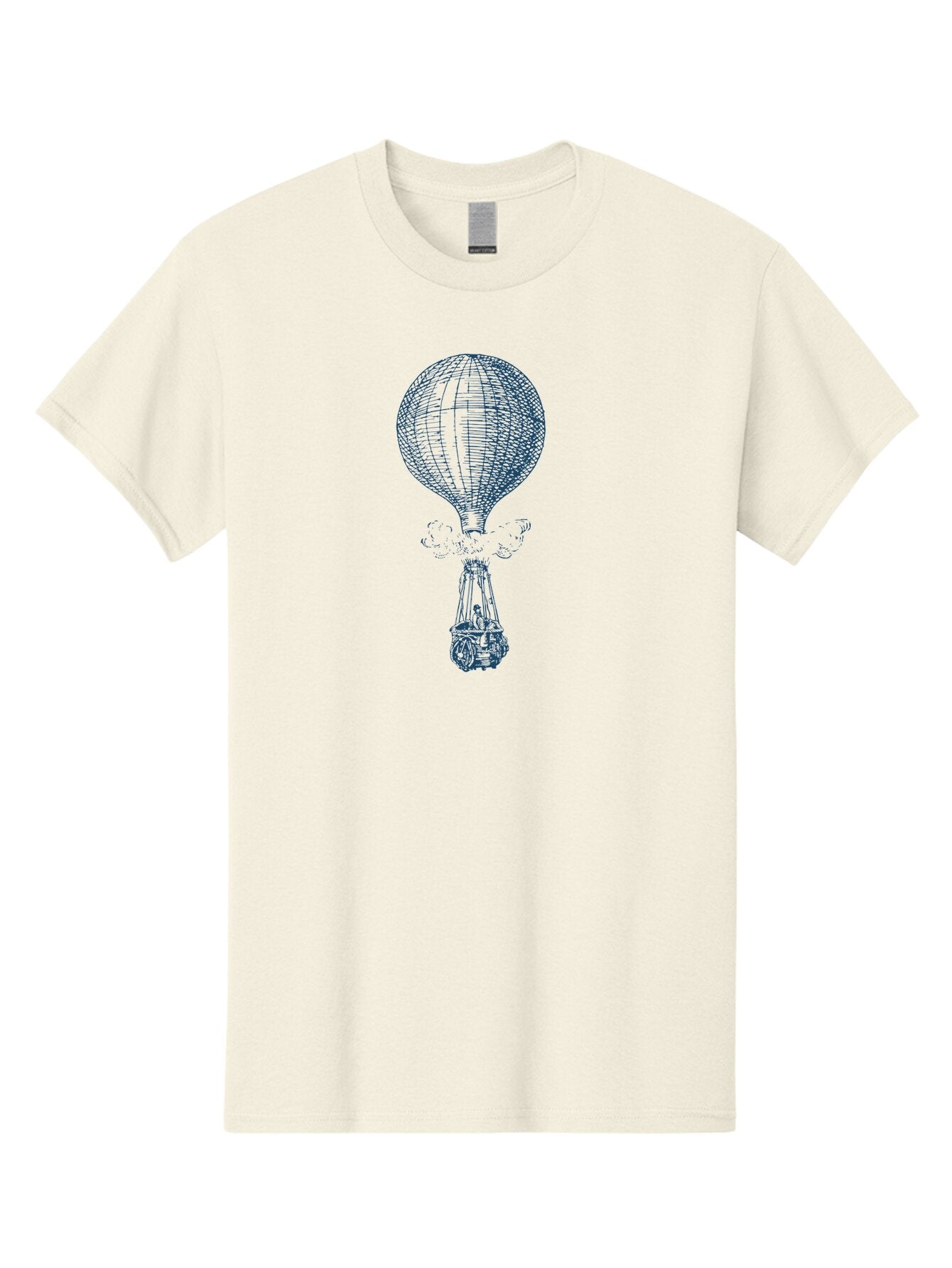 Vintage Smoke Balloon 2 Men'S Graphic Tee, 100% Cotton, Comfortable Casual Summer Wear, Machine Washable, Vintage Hot Air Balloon, Historical Aviation, Antique Flying Machine, Sketch Art, Blue Illustration, Hot Air Balloon Travel, Aae812 14