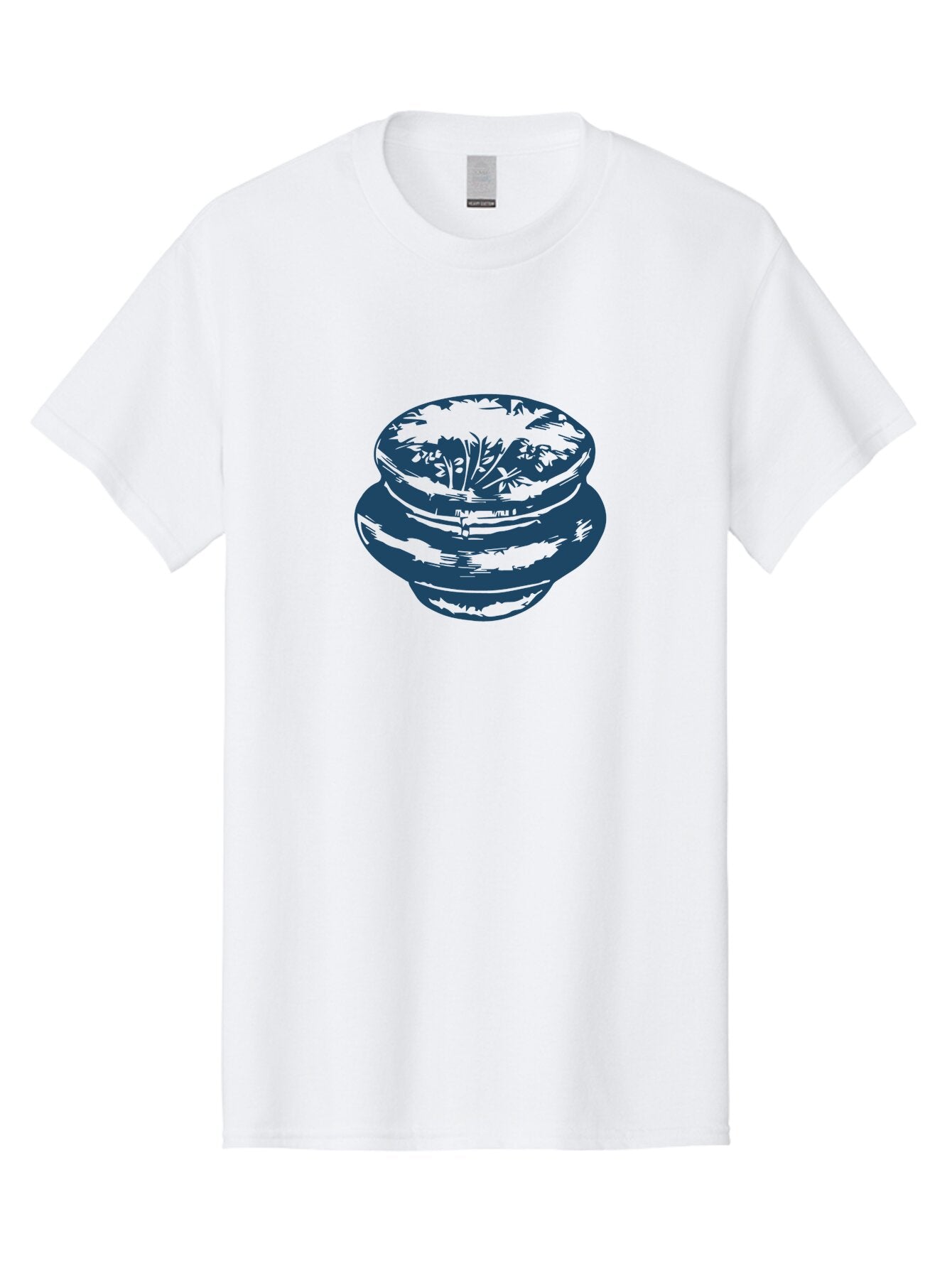 Vintage Spice Jar Men'S Graphic Tee, 100% Cotton, Comfortable Casual Summer Wear, Machine Washable, Stacked Bowls, Ceramic Bowls, Floral Design, Blue Illustration, Kitchenware, Tableware, Home Decor, Minimalist Art Aae813 14