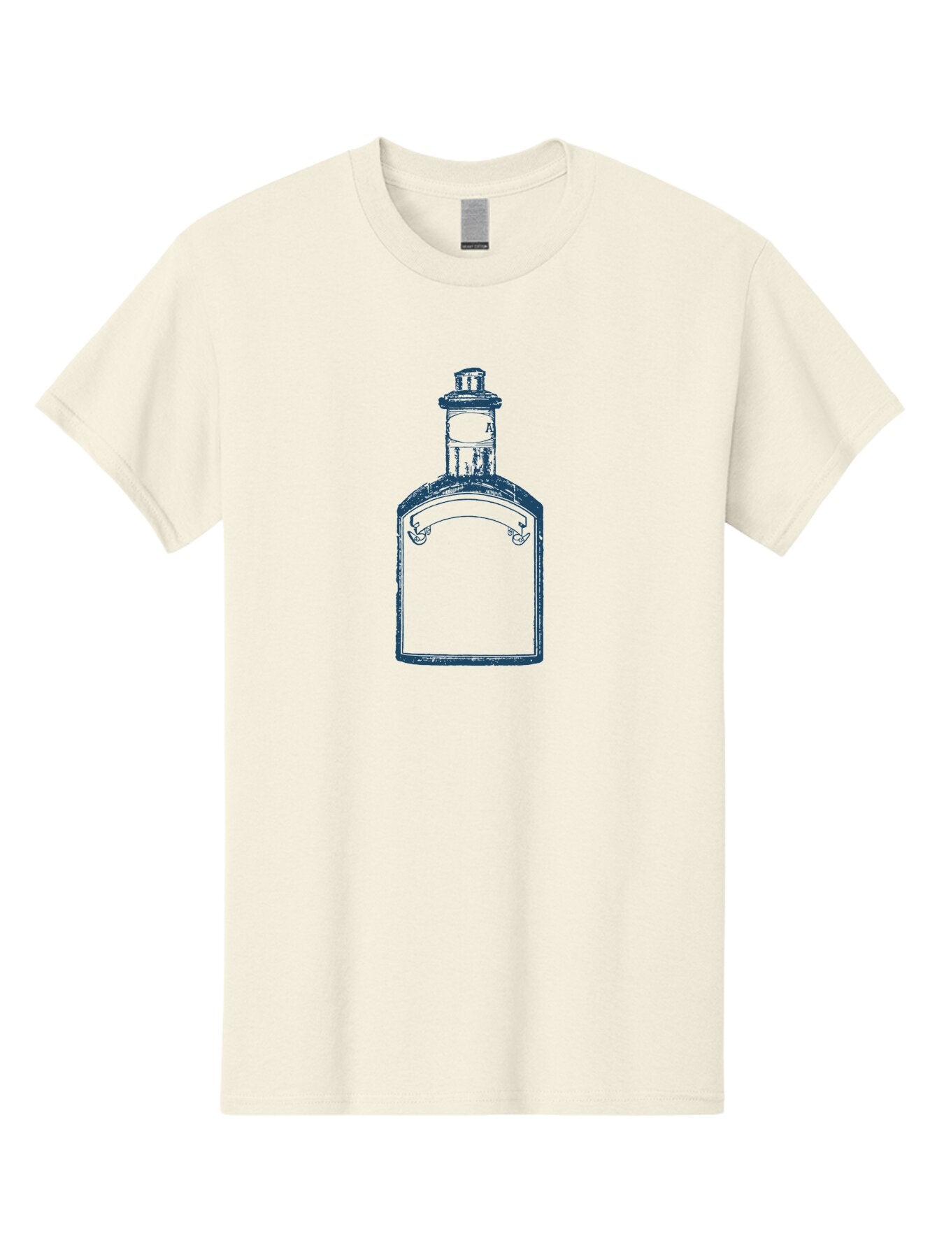 Vintage-Bottle Men'S Graphic Tee, 100% Cotton, Comfortable Casual Summer Wear, Machine Washable, Glass Bottle, Vintage Bottle, Antique Bottle, Elegant Design, Minimalist Art, Simple Bottle, Classic Bottle Shape, Old-Fashioned Bottle, Aae817 13