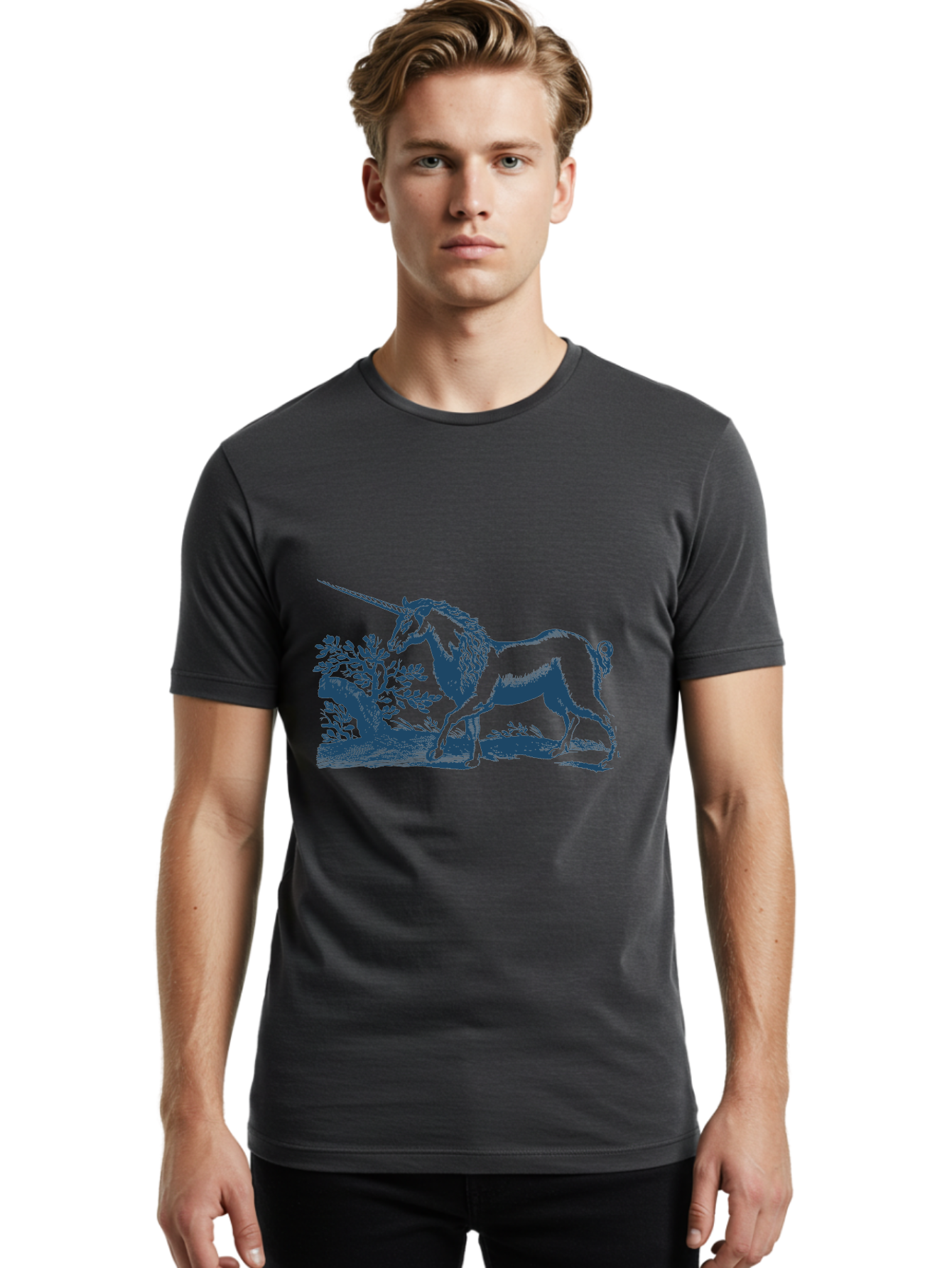 Wandering Unicorn Spirit Men'S Graphic Tee, 100% Cotton, Comfortable Casual Summer Wear, Machine Washable, Unicorn, Mythical Creature, Fantasy Art, Majestic Horse, Single Horn, Folklore, Mystical Being, Legendary Creature, Whimsical Design Aae820 6