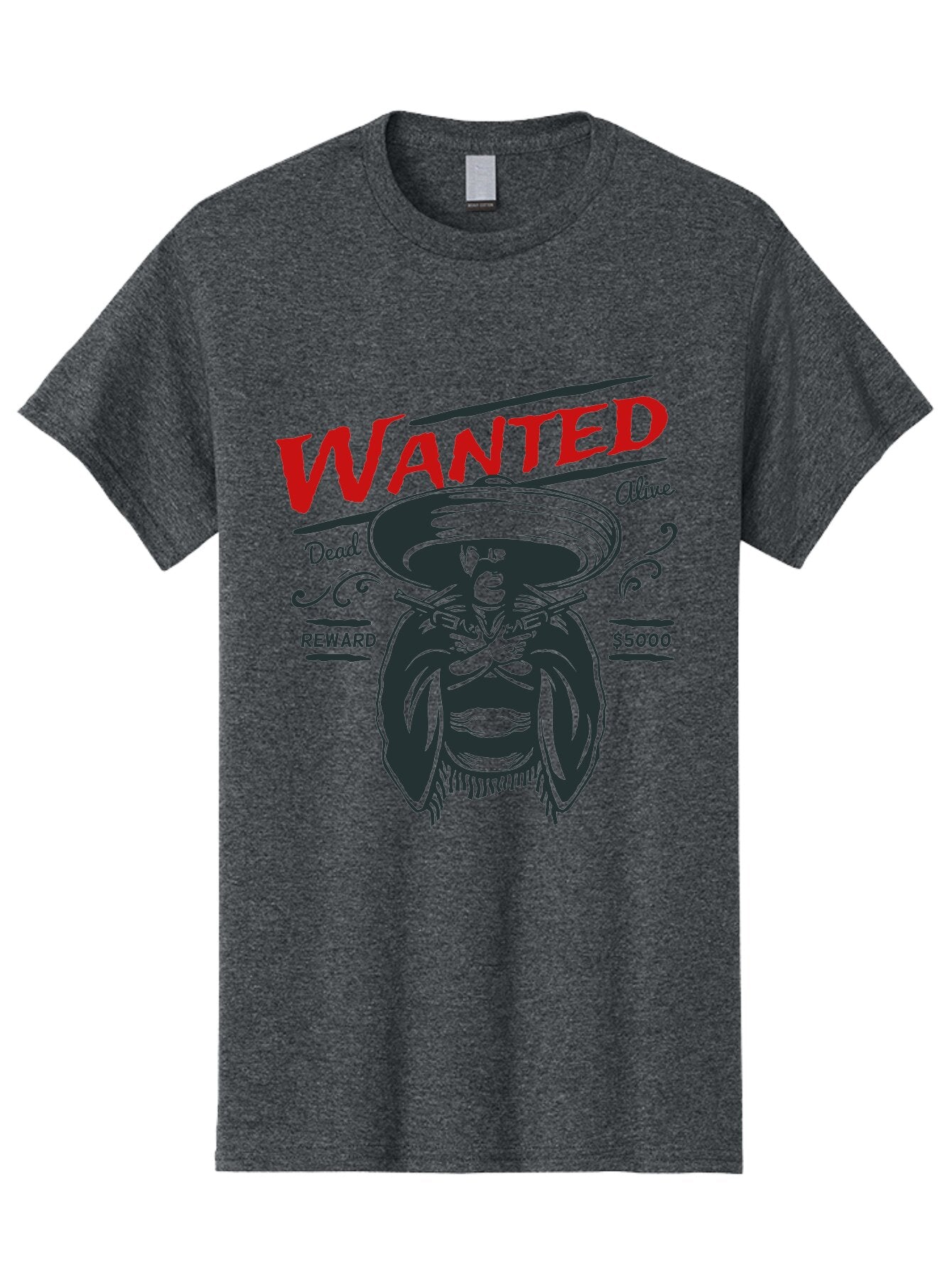 Wanted Men'S Graphic Tee, 100% Cotton, Comfortable Casual Summer Wear, Machine Washable, Wanted Poster, Mexican Bandit, Outlaw Illustration, Armed Fugitive, Vintage Wanted Sign, $5000 Reward, Dead Or Alive, Classic Western Art, Bold Graphics, Aae821 10