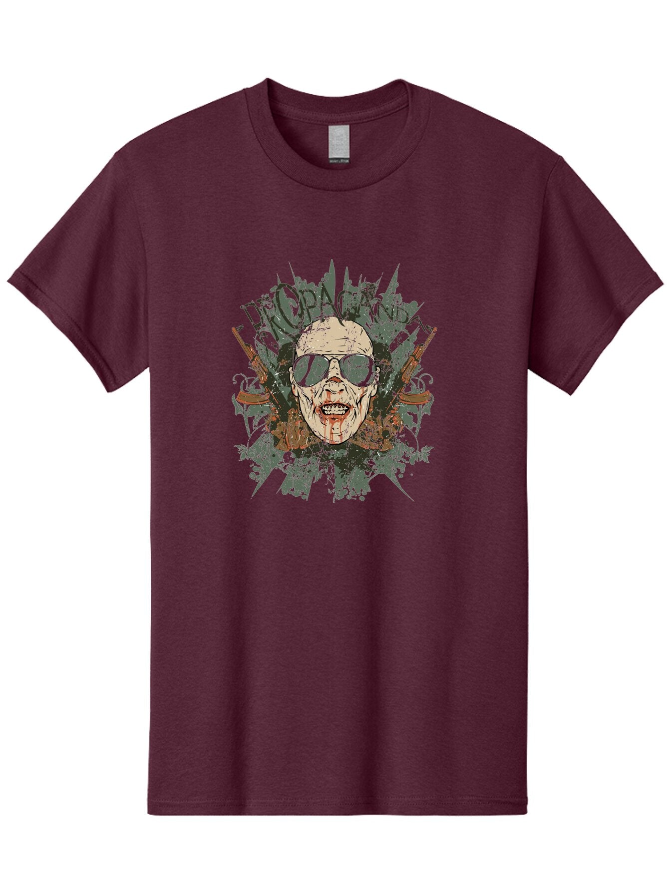Warhead Propaganda Men'S Graphic Tee, 100% Cotton, Comfortable Casual Summer Wear, Machine Washable, Zombie With Sunglasses, Bloody Face, Propaganda Art, Street Art Style, Punk Rock Aesthetic, Zombie Apocalypse, Dark Humor, Graphic Design, Aae822 9