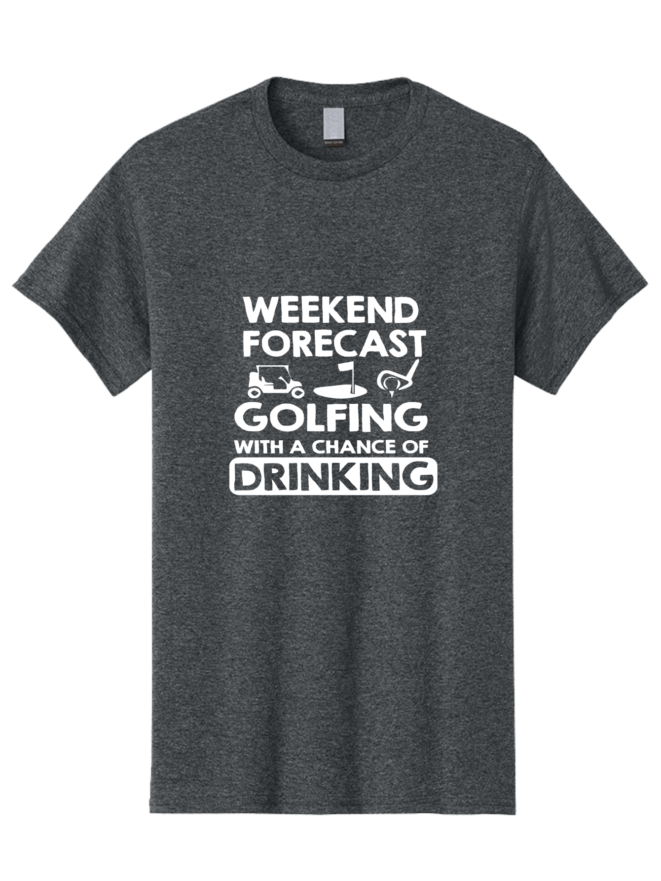 Weekend Forcast Golfing Men'S Graphic Tee, 100% Cotton, Comfortable Casual Summer Wear, Machine Washable, Golfing, Drinking, Weekend Plans, Golf Cart, Golf Flag, Golf Club, Humorous Quote, Funny Saying, Golf Humor, Weekend Forecast Aae830 11