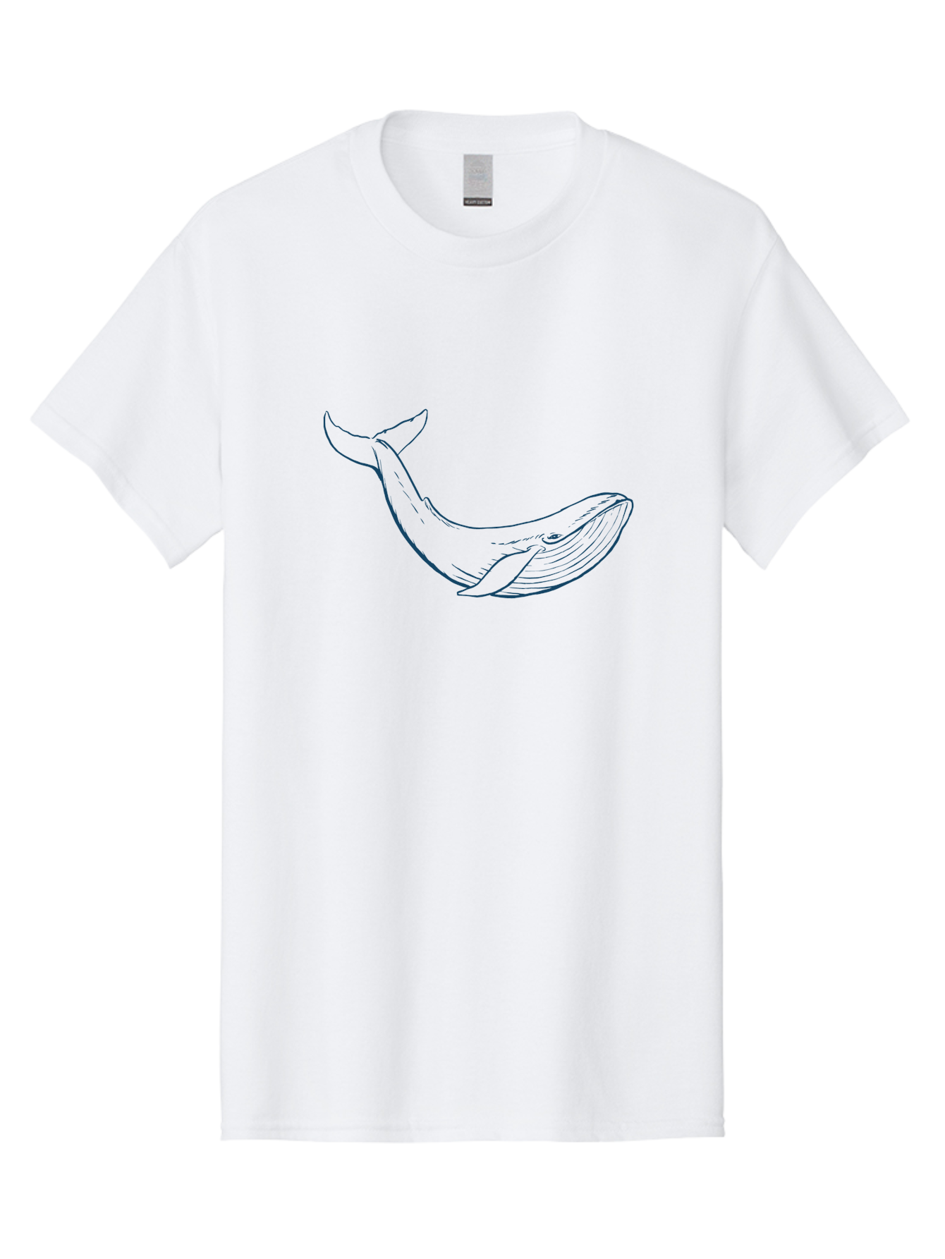 Whale Men'S Graphic Tee, 100% Cotton, Comfortable Casual Summer Wear, Machine Washable, Whale Illustration, Simple Line Art, Minimalist Design, Ocean Creature, Marine Life, Simple Shapes, Elegant Lines, Abstract Art Aae836