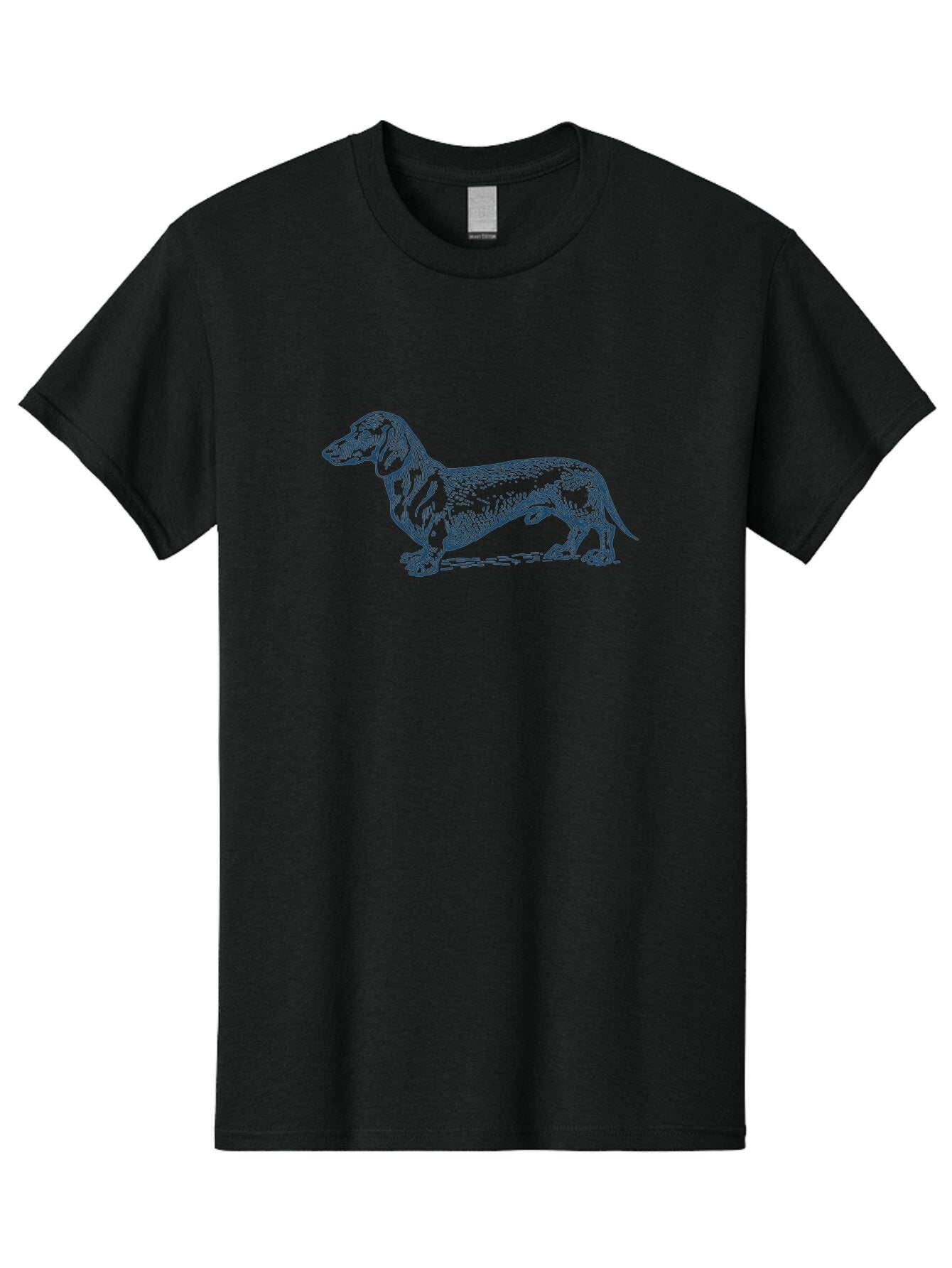 Wiener Dog Men'S Graphic Tee, 100% Cotton, Comfortable Casual Summer Wear, Machine Washable, Dachshund Dog, Dog Illustration, Dog Art, Canine Portrait, Detailed Drawing, Line Art Dog, Pet Illustration Aae839
