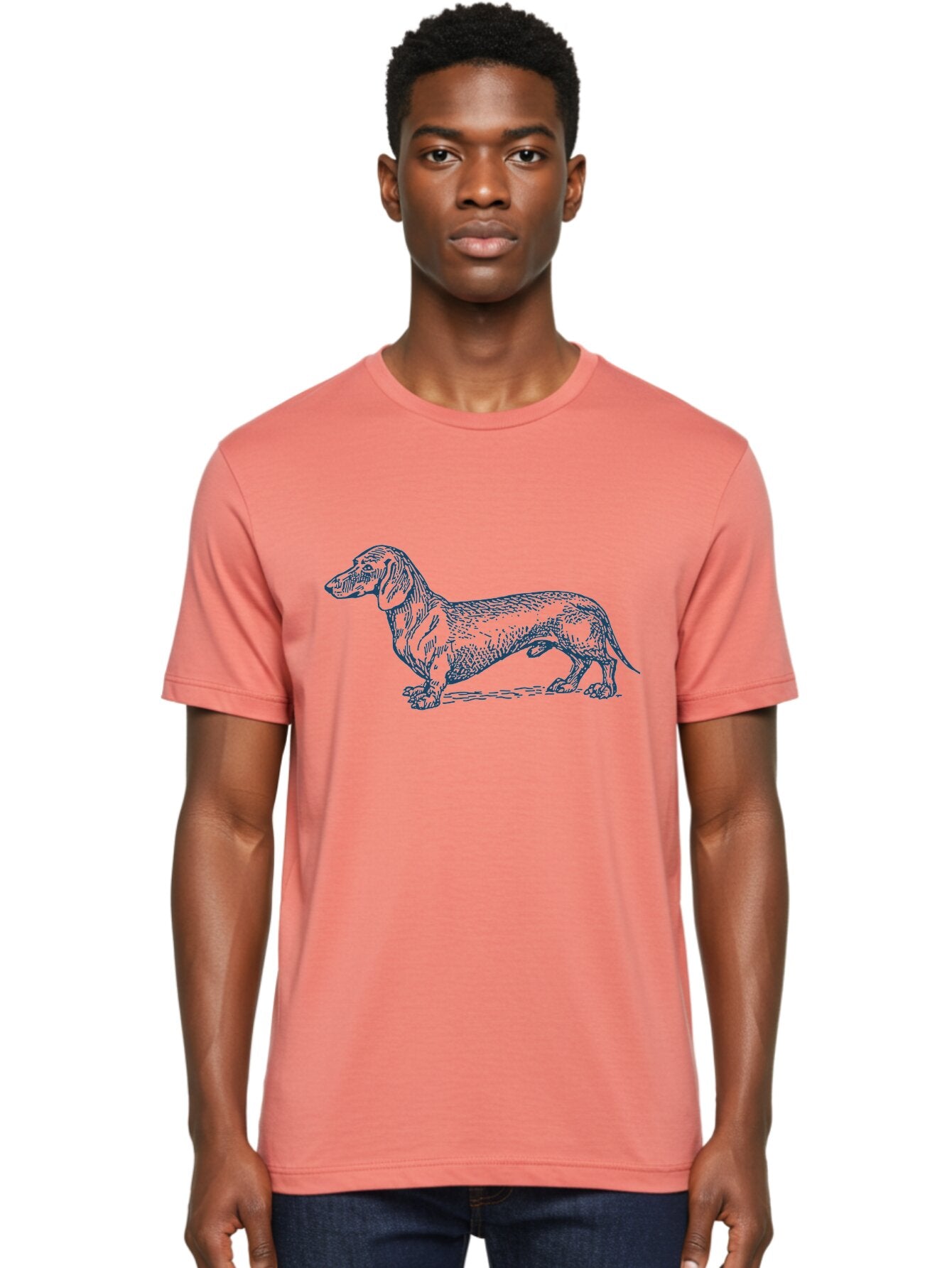 Wiener Dog Men'S Graphic Tee, 100% Cotton, Comfortable Casual Summer Wear, Machine Washable, Dachshund Dog, Dog Illustration, Dog Art, Canine Portrait, Detailed Drawing, Line Art Dog, Pet Illustration Aae839 16