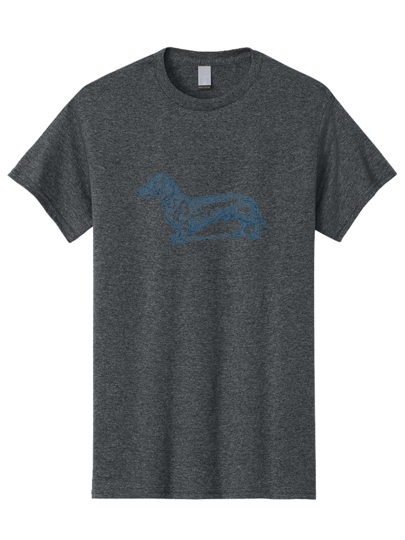 Wiener Dog Men'S Graphic Tee, 100% Cotton, Comfortable Casual Summer Wear, Machine Washable, Dachshund Dog, Dog Illustration, Dog Art, Canine Portrait, Detailed Drawing, Line Art Dog, Pet Illustration Aae839