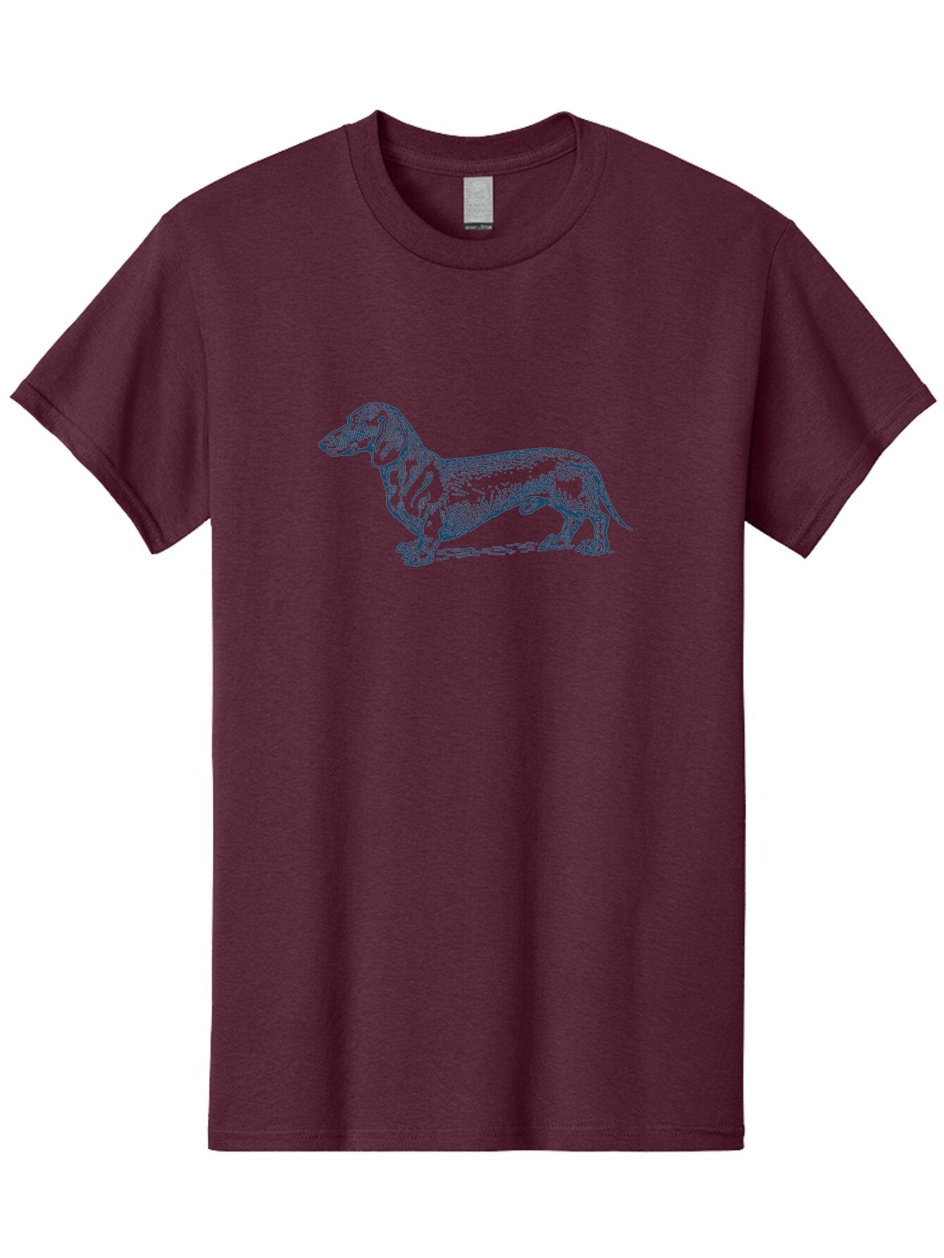 Wiener Dog Men'S Graphic Tee, 100% Cotton, Comfortable Casual Summer Wear, Machine Washable, Dachshund Dog, Dog Illustration, Dog Art, Canine Portrait, Detailed Drawing, Line Art Dog, Pet Illustration Aae839 6