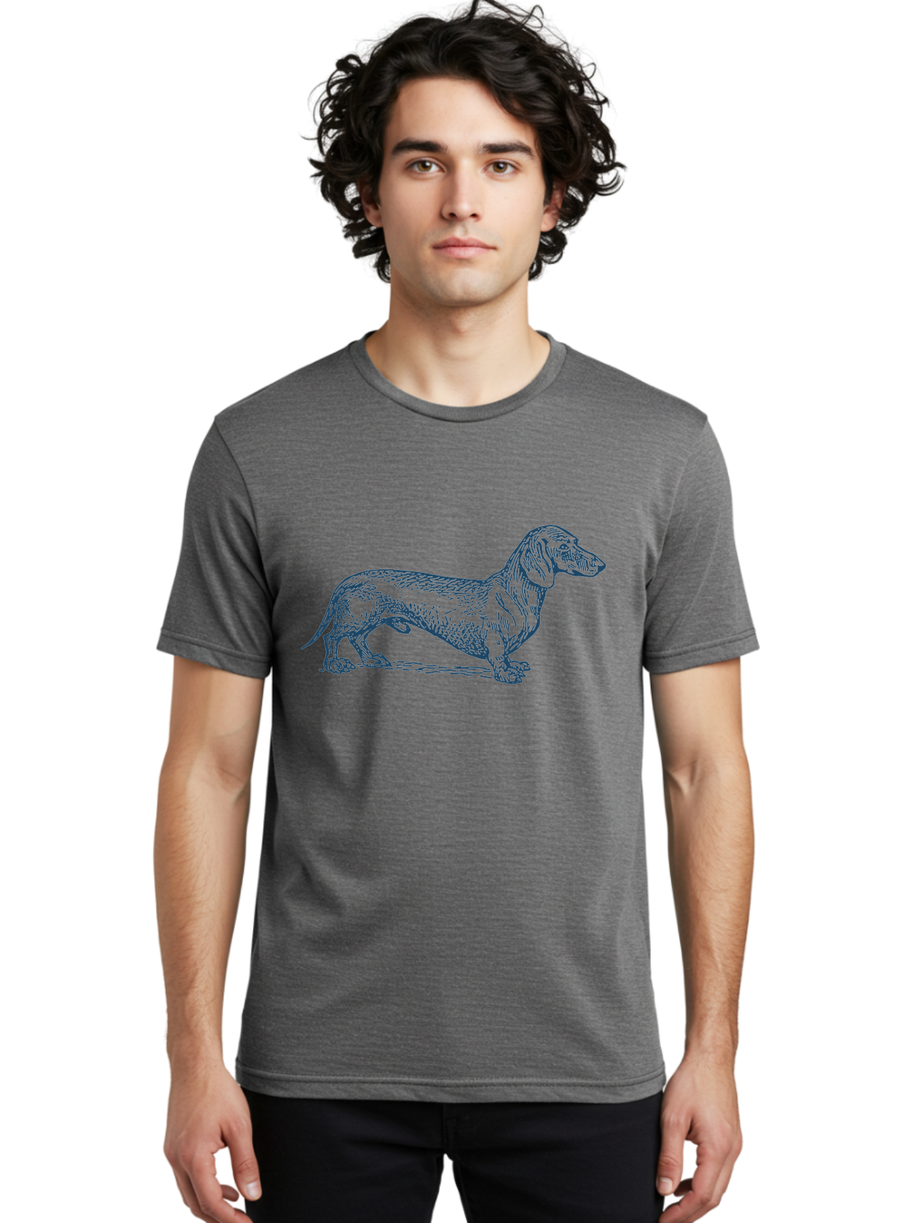 Wiener Dog 2 Men'S Graphic Tee, 100% Cotton, Comfortable Casual Summer Wear, Machine Washable, Dachshund Dog, Short-Legged Dog, Hound Dog, Dog Breed, Canine Companion, Loyal Pet, Playful Animal, Dog Illustration, Dog Drawing Aae840 30