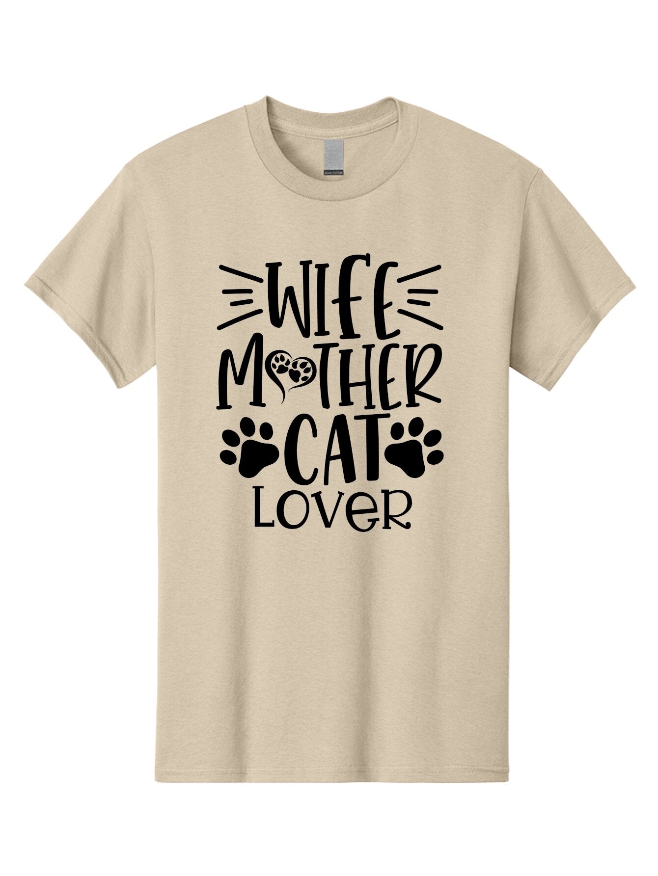 Wife Mother Cat Lover Men'S Graphic Tee, 100% Cotton, Comfortable Casual Summer Wear, Machine Washable, Cat Mom Quote, Cat Lady Quote, Cat Lover Gift, Cat Mother, Wife Mother, Cat Mom Decal, Cat Mom T-Shirt, Cat Mom Graphic, Aae841