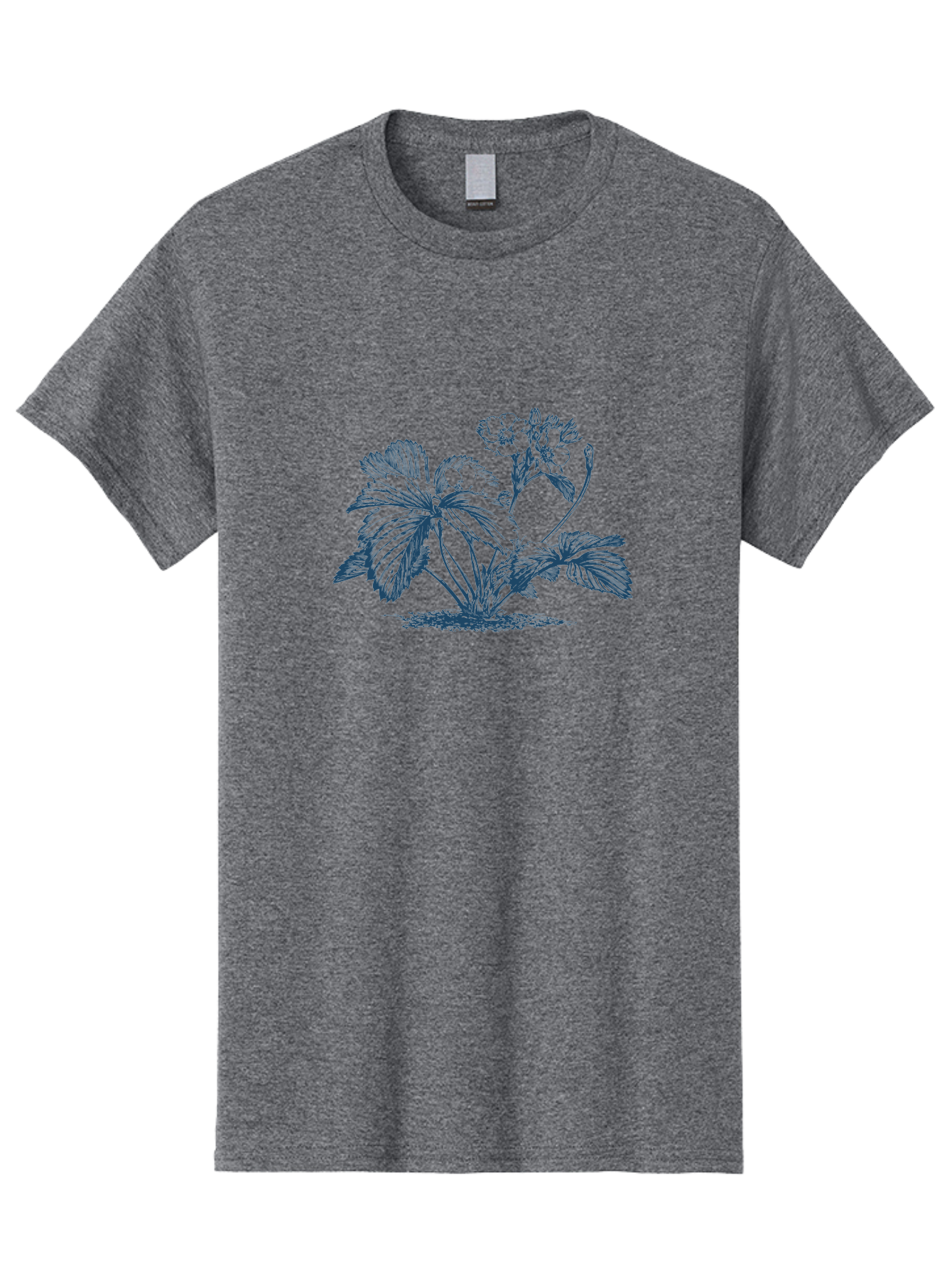 Wild Bloom Garden Men'S Graphic Tee, 100% Cotton, Comfortable Casual Summer Wear, Machine Washable, Geranium Plant, Floral Illustration, Botanical Art, Blue Ink Drawing, Delicate Flowers, Lush Foliage, Vintage Style, Gardening Inspiration, Aae842 17