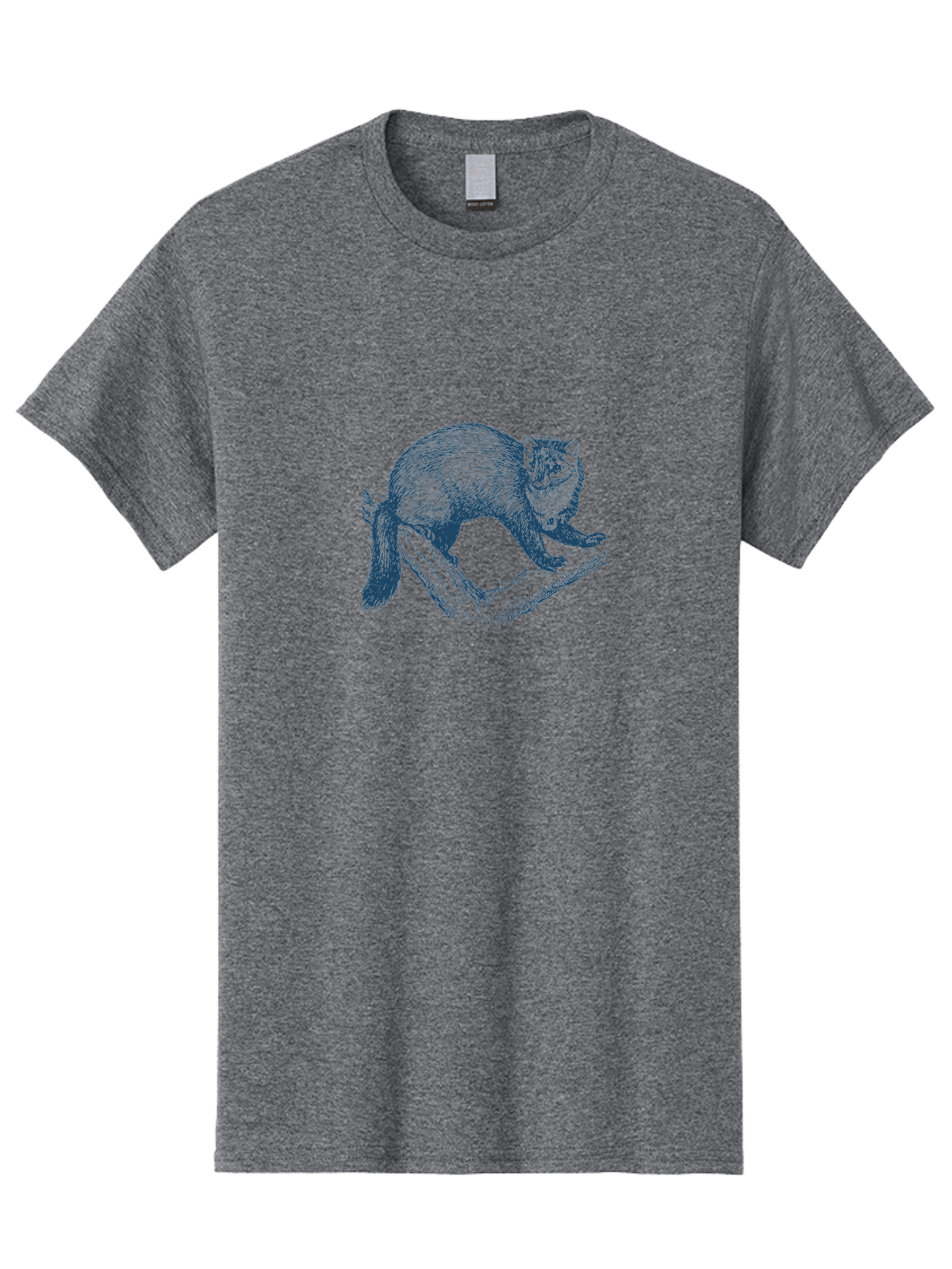 Wild Marten Men'S Graphic Tee, 100% Cotton, Comfortable Casual Summer Wear, Machine Washable, Fisher On Log, Wildlife Illustration, Forest Animal, Nature Graphic, Wild Mammal, Detailed Artwork, Artistic Rendering, Tree Branch Aae845 7