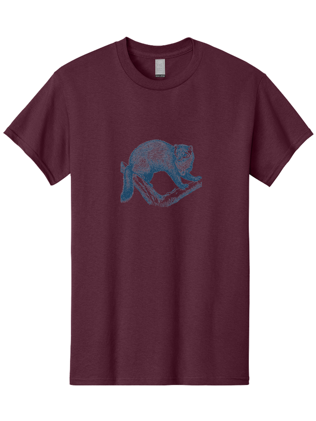 Wild Marten Men'S Graphic Tee, 100% Cotton, Comfortable Casual Summer Wear, Machine Washable, Fisher On Log, Wildlife Illustration, Forest Animal, Nature Graphic, Wild Mammal, Detailed Artwork, Artistic Rendering, Tree Branch Aae845 11