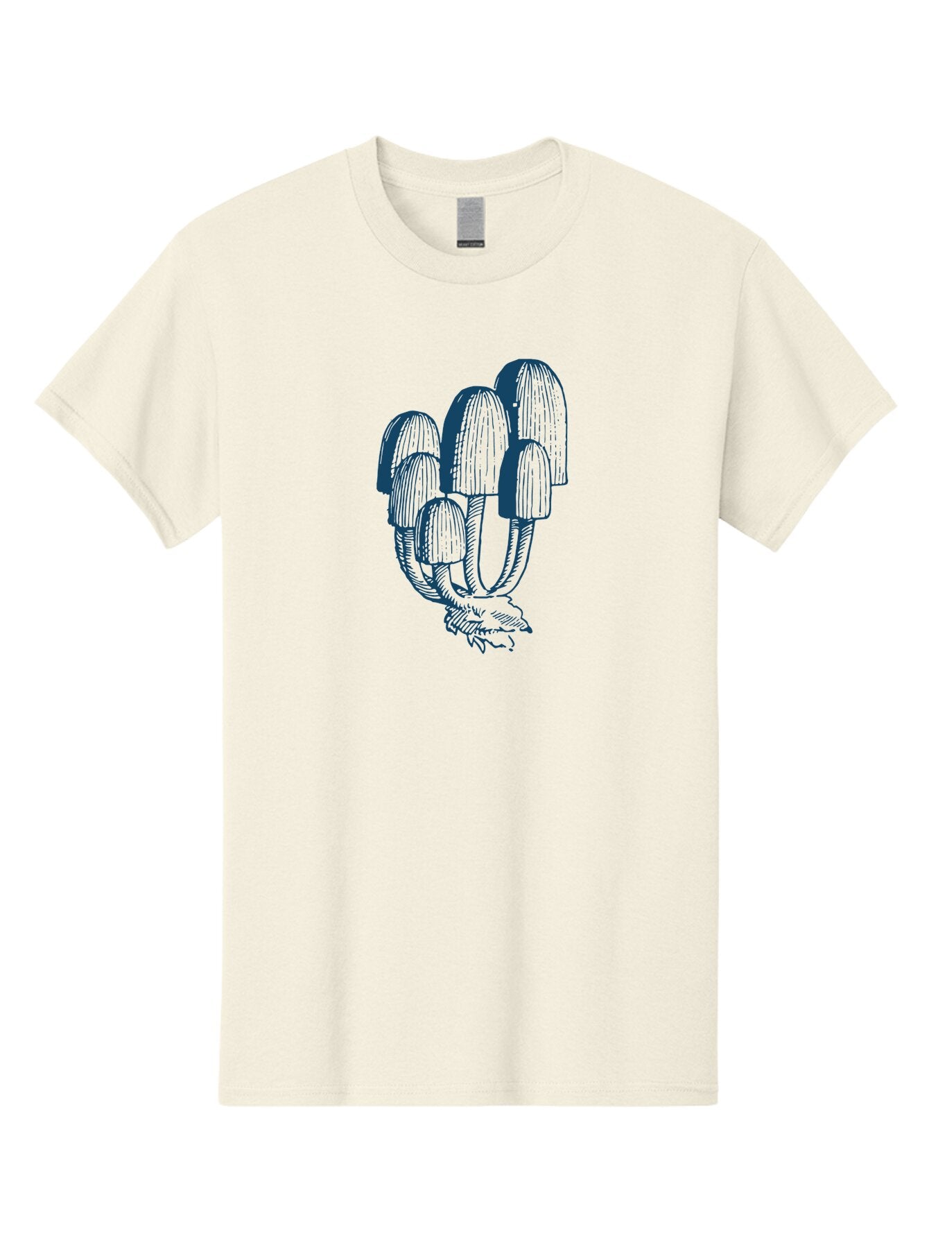 Wild Mushroom Bunch Men'S Graphic Tee, 100% Cotton, Comfortable Casual Summer Wear, Machine Washable, Clustered Mushrooms, Fungi Illustration, Botanical Art, Wild Mushrooms, Forest Fungi, Detailed Drawing, Nature-Inspired Design Aae846