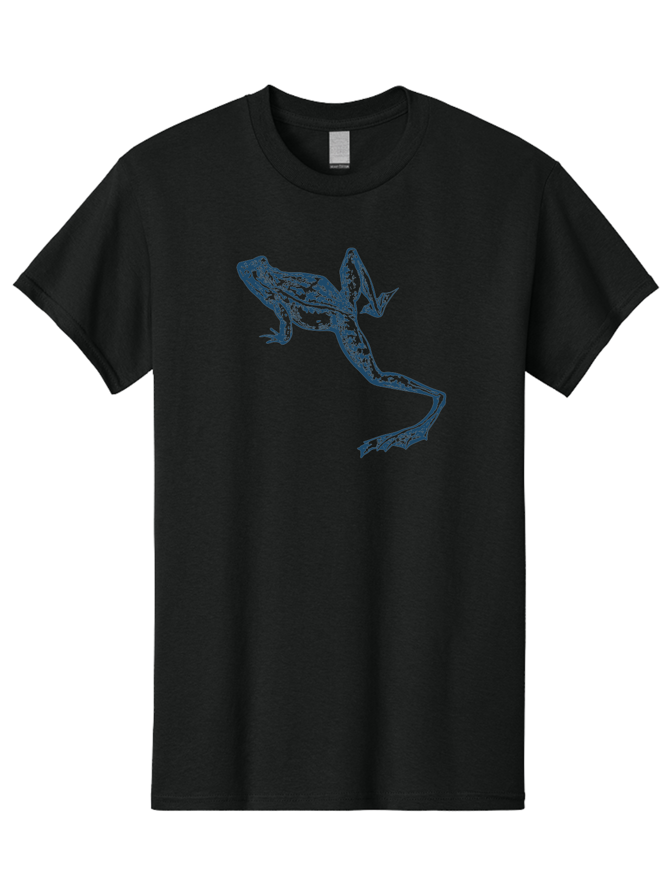 Wildjump Frog Men'S Graphic Tee, 100% Cotton, Comfortable Casual Summer Wear, Machine Washable, Stylized Frog, Blue Illustration, Abstract Art, Frog Species, Wildlife Art, Amphibian, Modern Design, Creative Graphics Aae849 23