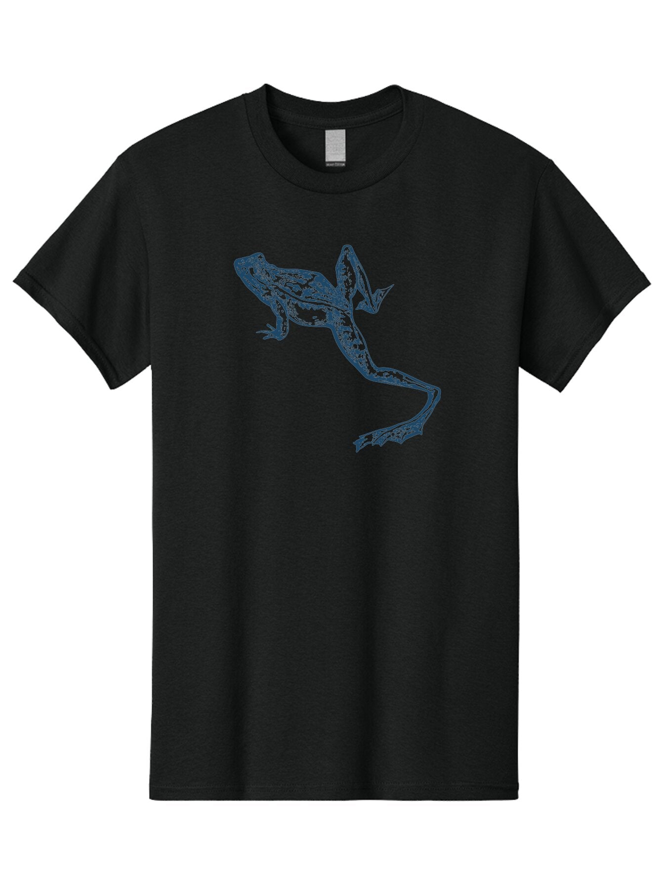 Wildjump Frog Men'S Graphic Tee, 100% Cotton, Comfortable Casual Summer Wear, Machine Washable, Stylized Frog, Blue Illustration, Abstract Art, Frog Species, Wildlife Art, Amphibian, Modern Design, Creative Graphics Aae849 4
