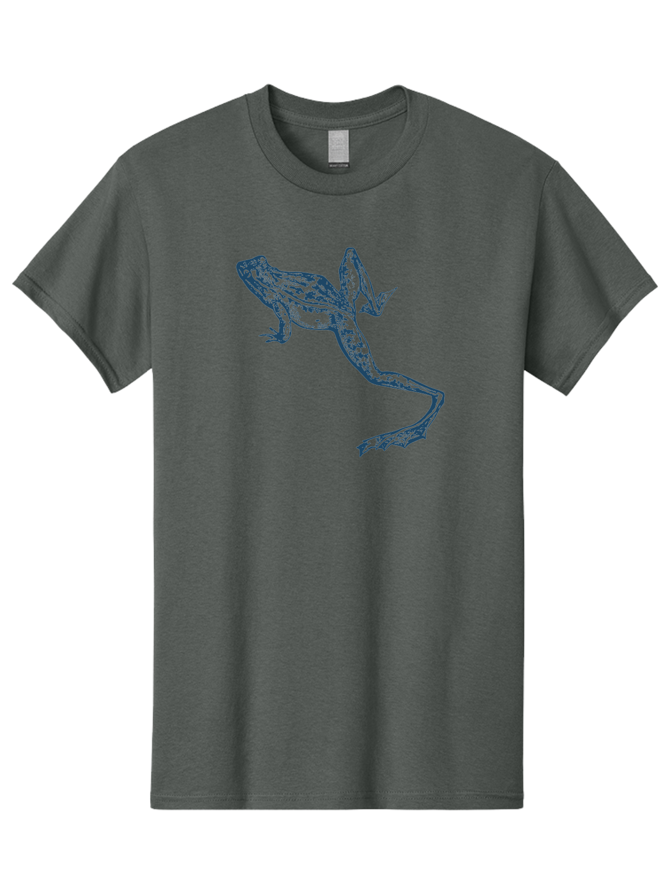 Wildjump Frog Men'S Graphic Tee, 100% Cotton, Comfortable Casual Summer Wear, Machine Washable, Stylized Frog, Blue Illustration, Abstract Art, Frog Species, Wildlife Art, Amphibian, Modern Design, Creative Graphics Aae849 25
