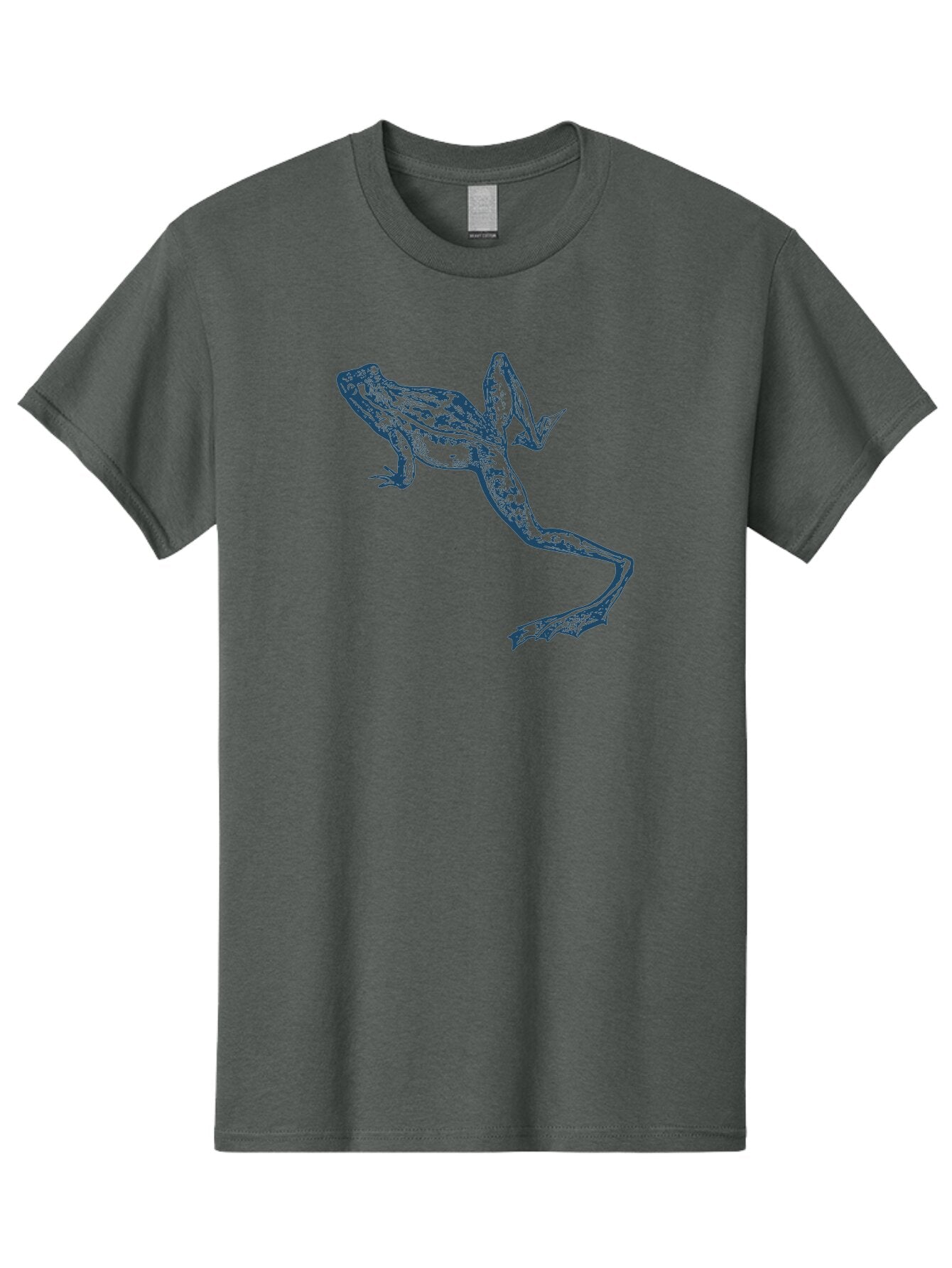 Wildjump Frog Men'S Graphic Tee, 100% Cotton, Comfortable Casual Summer Wear, Machine Washable, Stylized Frog, Blue Illustration, Abstract Art, Frog Species, Wildlife Art, Amphibian, Modern Design, Creative Graphics Aae849 7