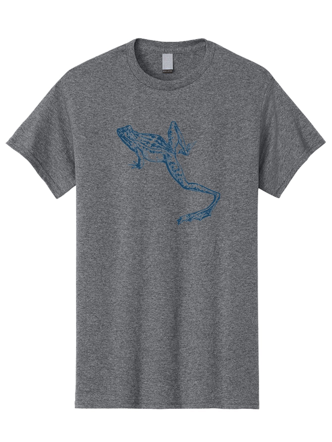 Wildjump Frog Men'S Graphic Tee, 100% Cotton, Comfortable Casual Summer Wear, Machine Washable, Stylized Frog, Blue Illustration, Abstract Art, Frog Species, Wildlife Art, Amphibian, Modern Design, Creative Graphics Aae849 15