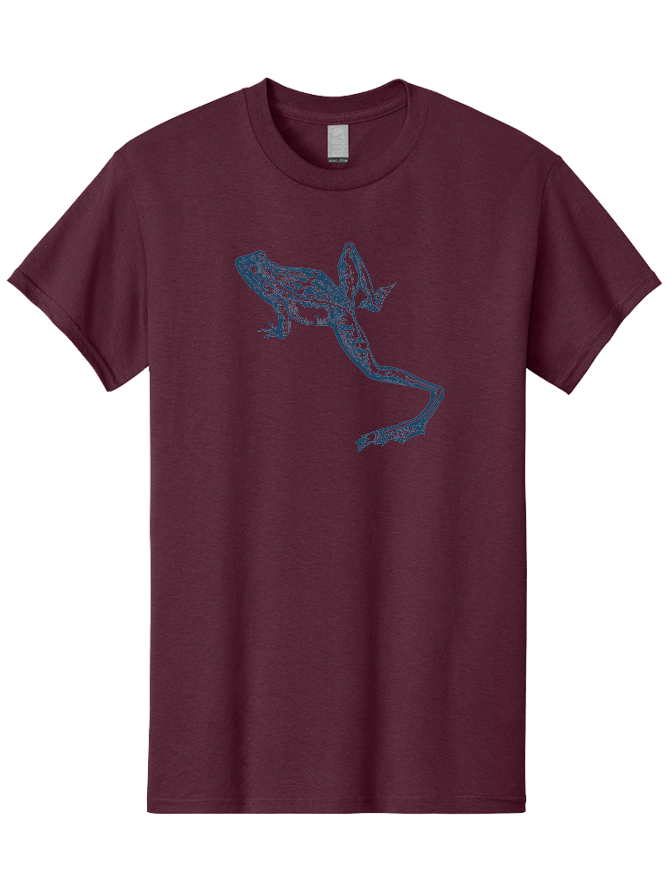 Wildjump Frog Men'S Graphic Tee, 100% Cotton, Comfortable Casual Summer Wear, Machine Washable, Stylized Frog, Blue Illustration, Abstract Art, Frog Species, Wildlife Art, Amphibian, Modern Design, Creative Graphics Aae849 27