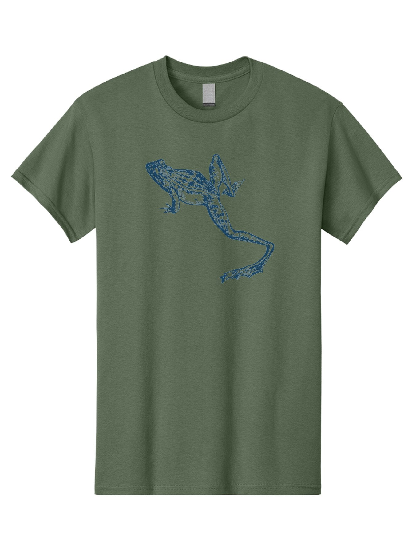 Wildjump Frog Men'S Graphic Tee, 100% Cotton, Comfortable Casual Summer Wear, Machine Washable, Stylized Frog, Blue Illustration, Abstract Art, Frog Species, Wildlife Art, Amphibian, Modern Design, Creative Graphics Aae849 6