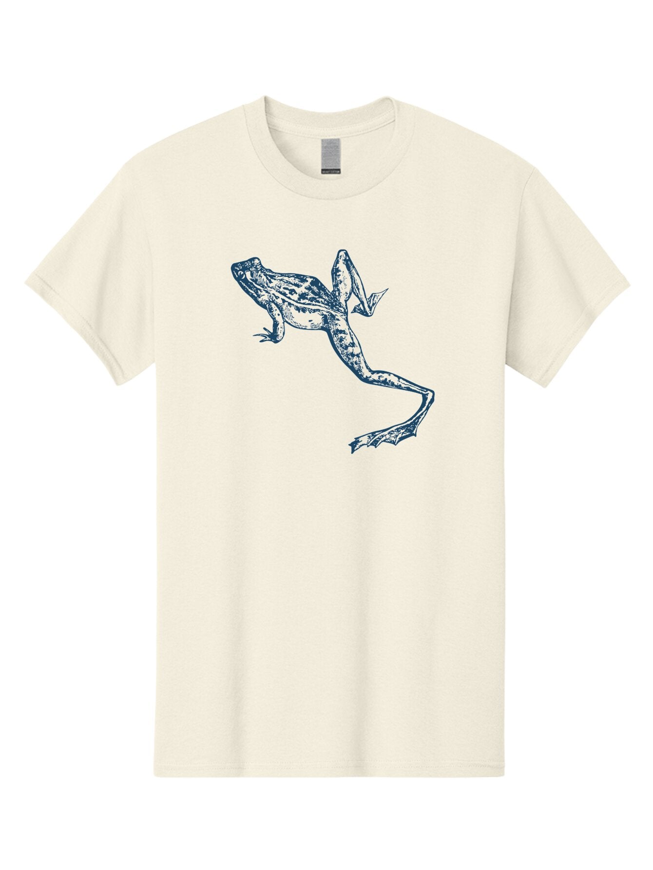 Wildjump Frog Men'S Graphic Tee, 100% Cotton, Comfortable Casual Summer Wear, Machine Washable, Stylized Frog, Blue Illustration, Abstract Art, Frog Species, Wildlife Art, Amphibian, Modern Design, Creative Graphics Aae849 12