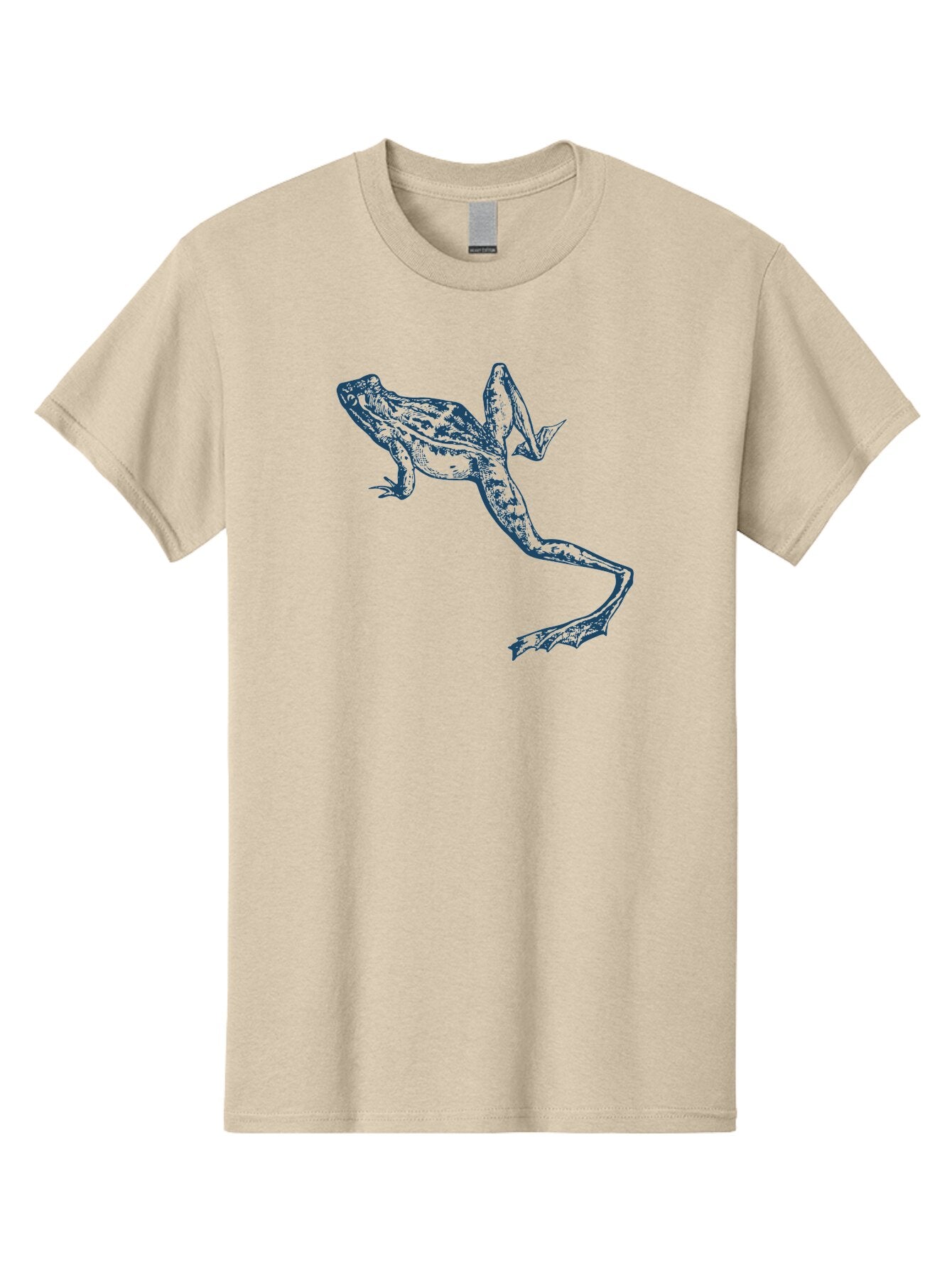 Wildjump Frog Men'S Graphic Tee, 100% Cotton, Comfortable Casual Summer Wear, Machine Washable, Stylized Frog, Blue Illustration, Abstract Art, Frog Species, Wildlife Art, Amphibian, Modern Design, Creative Graphics Aae849 11