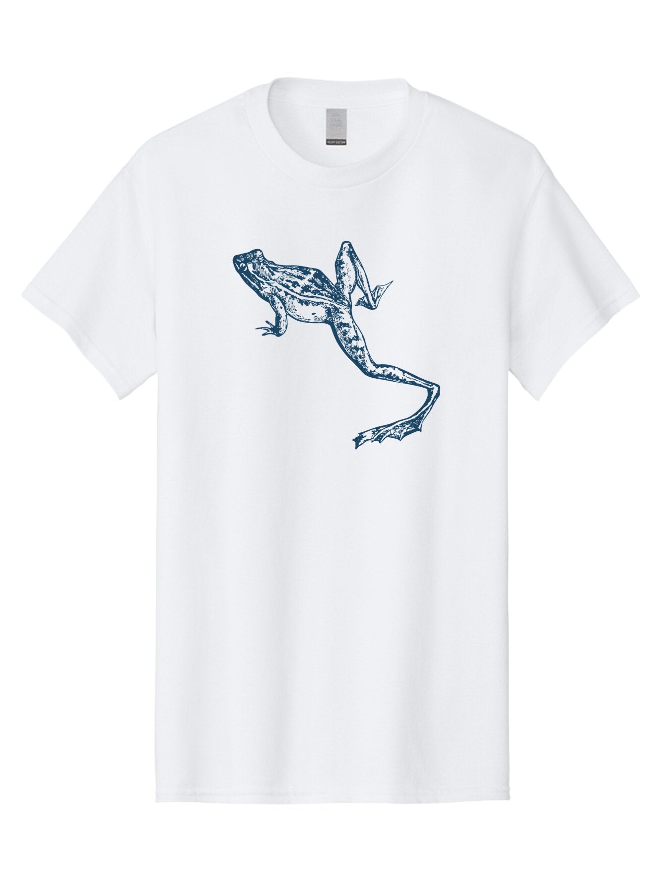 Wildjump Frog Men'S Graphic Tee, 100% Cotton, Comfortable Casual Summer Wear, Machine Washable, Stylized Frog, Blue Illustration, Abstract Art, Frog Species, Wildlife Art, Amphibian, Modern Design, Creative Graphics Aae849 14