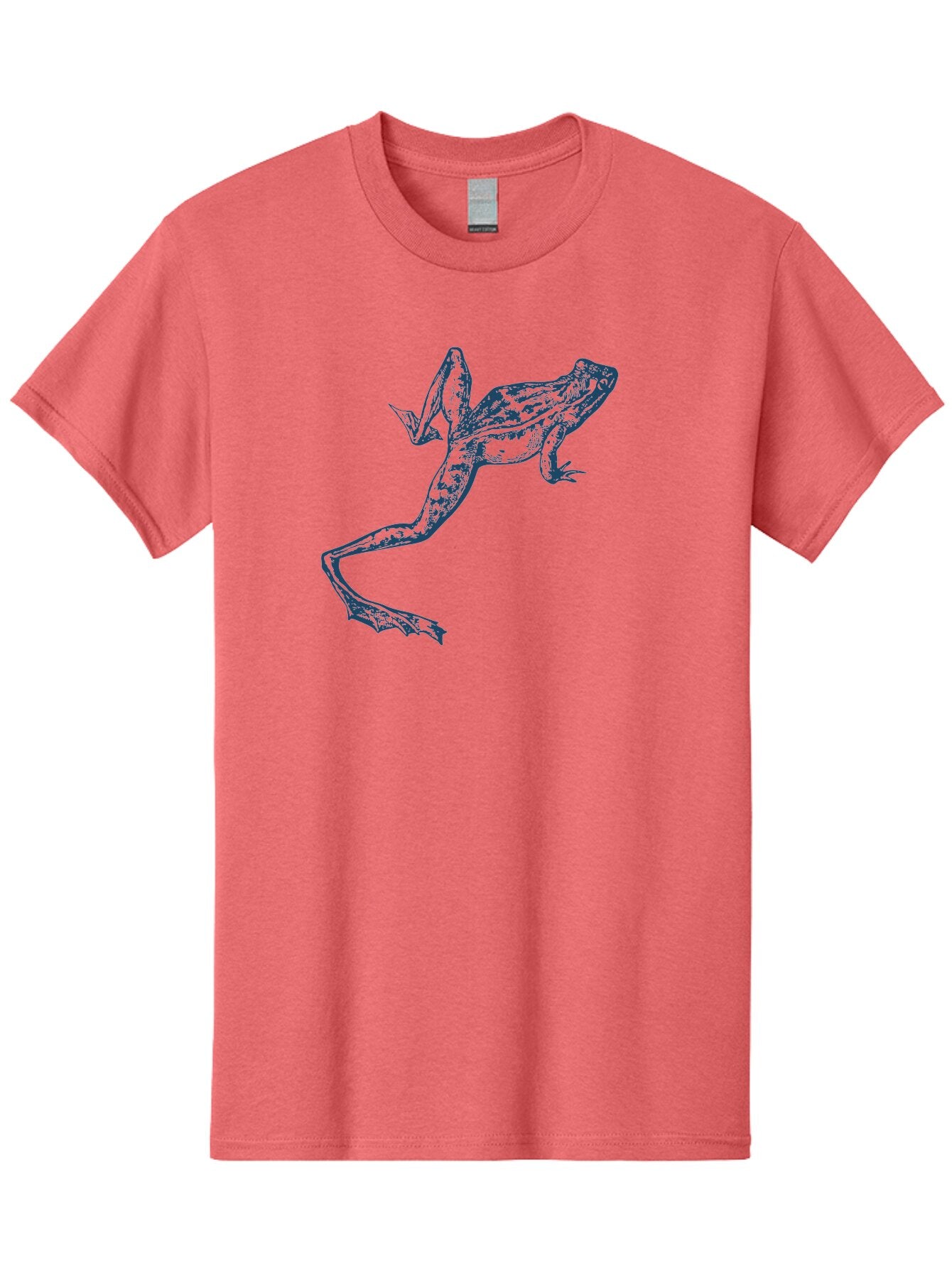 Wildjump Frog 2 Men'S Graphic Tee, 100% Cotton, Comfortable Casual Summer Wear, Machine Washable, Leaping Frog, Dynamic Pose, Intricate Details, Amphibian Art, Wildlife Illustration, Creative Graphics, Jumping Frog, Artistic Design, Aae850 3