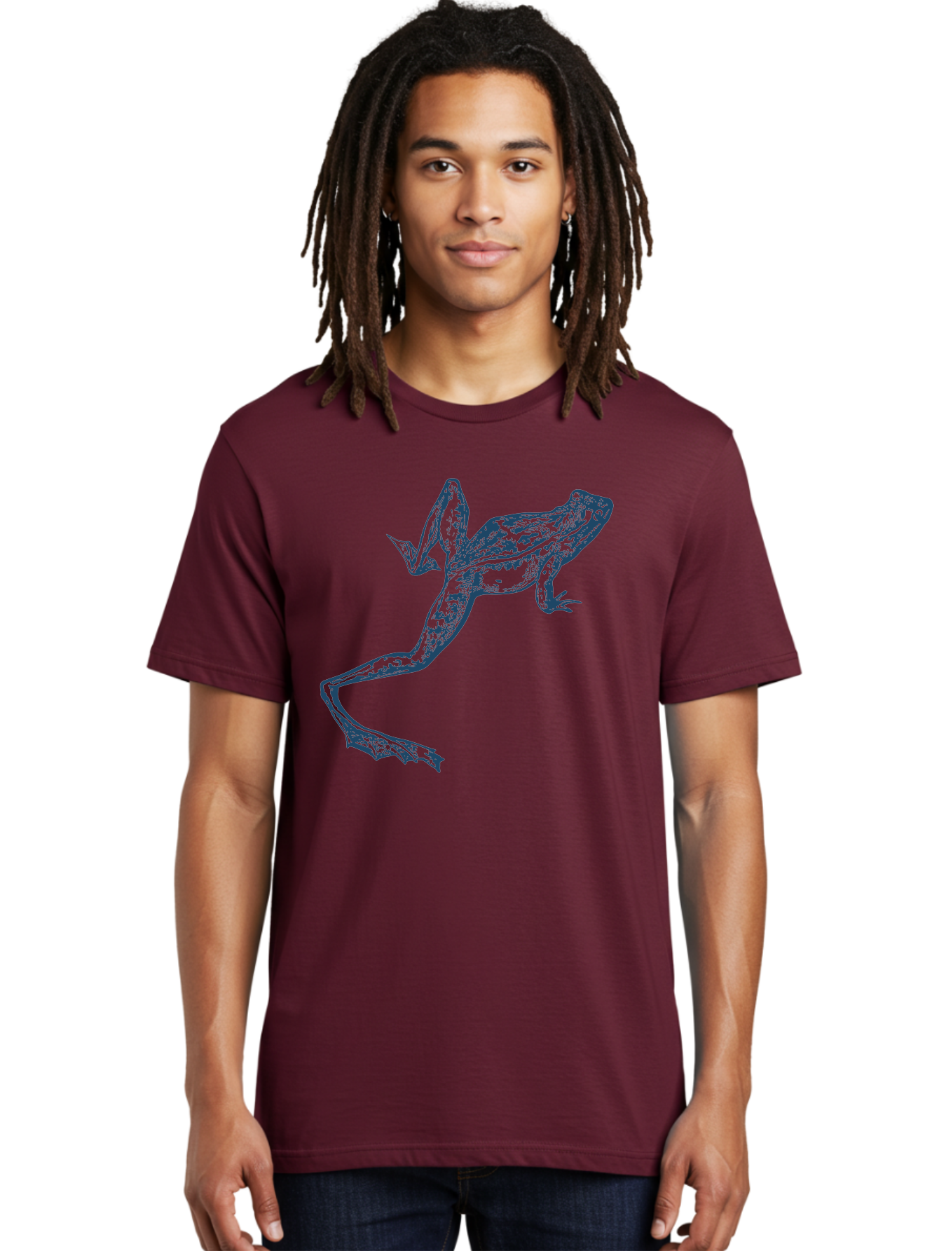 Wildjump Frog 2 Men'S Graphic Tee, 100% Cotton, Comfortable Casual Summer Wear, Machine Washable, Leaping Frog, Dynamic Pose, Intricate Details, Amphibian Art, Wildlife Illustration, Creative Graphics, Jumping Frog, Artistic Design, Aae850 24