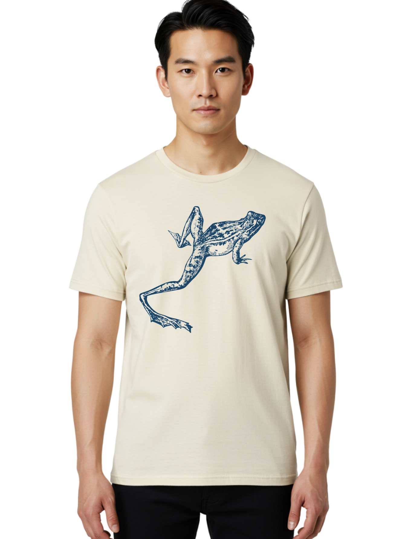 Wildjump Frog 2 Men'S Graphic Tee, 100% Cotton, Comfortable Casual Summer Wear, Machine Washable, Leaping Frog, Dynamic Pose, Intricate Details, Amphibian Art, Wildlife Illustration, Creative Graphics, Jumping Frog, Artistic Design, Aae850 8