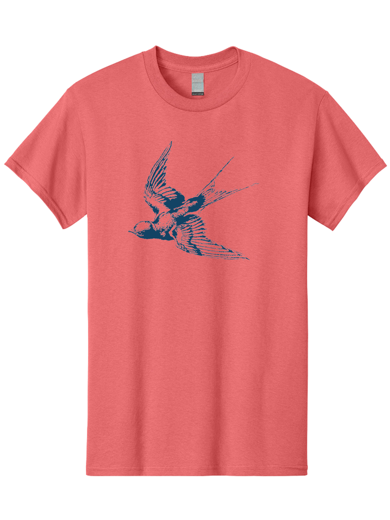 Wings Of Grace Men'S Graphic Tee, 100% Cotton, Comfortable Casual Summer Wear, Machine Washable, Swallow Bird, Flying Bird, Bird In Flight, Abstract Bird, Bird Illustration, Winged Creature, Artistic Representation Aae854 23