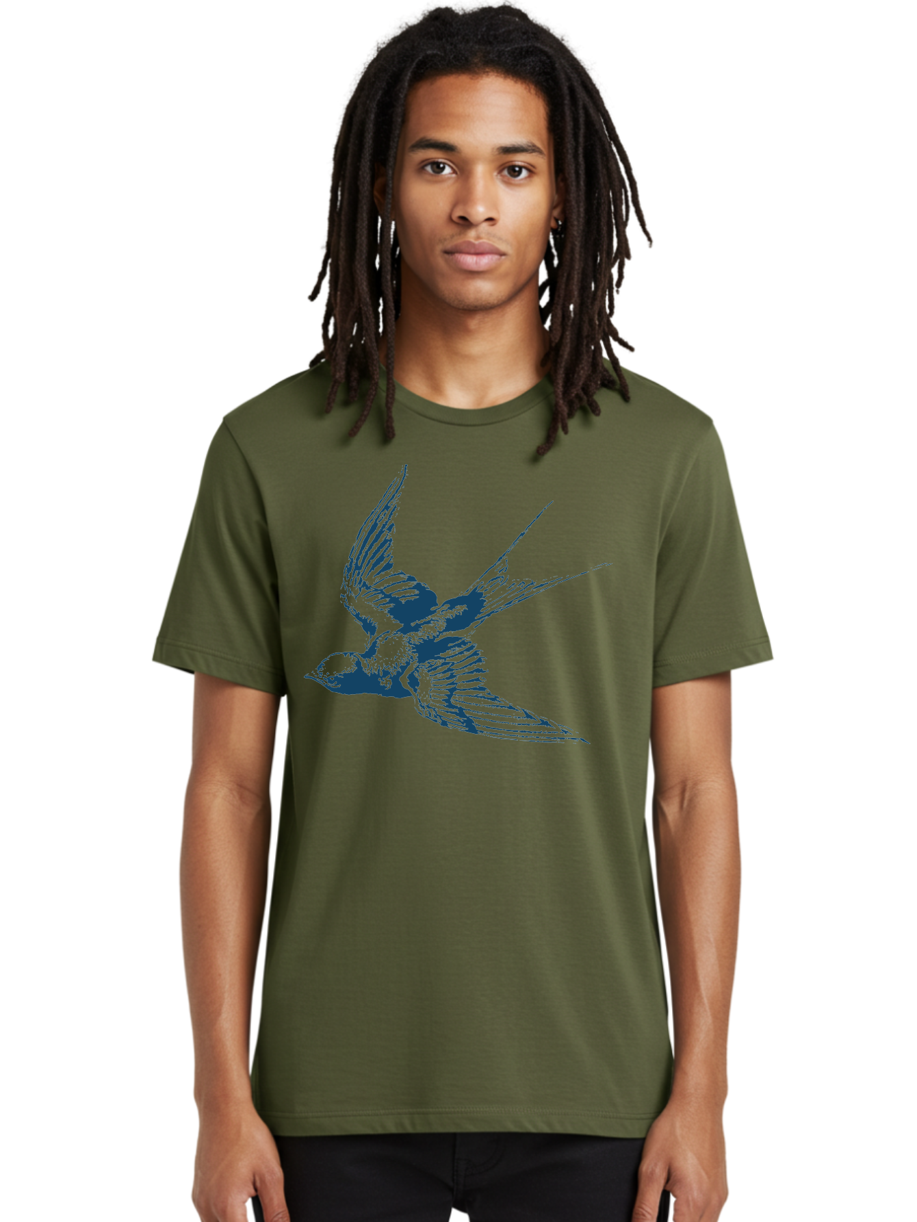 Wings Of Grace Men'S Graphic Tee, 100% Cotton, Comfortable Casual Summer Wear, Machine Washable, Swallow Bird, Flying Bird, Bird In Flight, Abstract Bird, Bird Illustration, Winged Creature, Artistic Representation Aae854 6