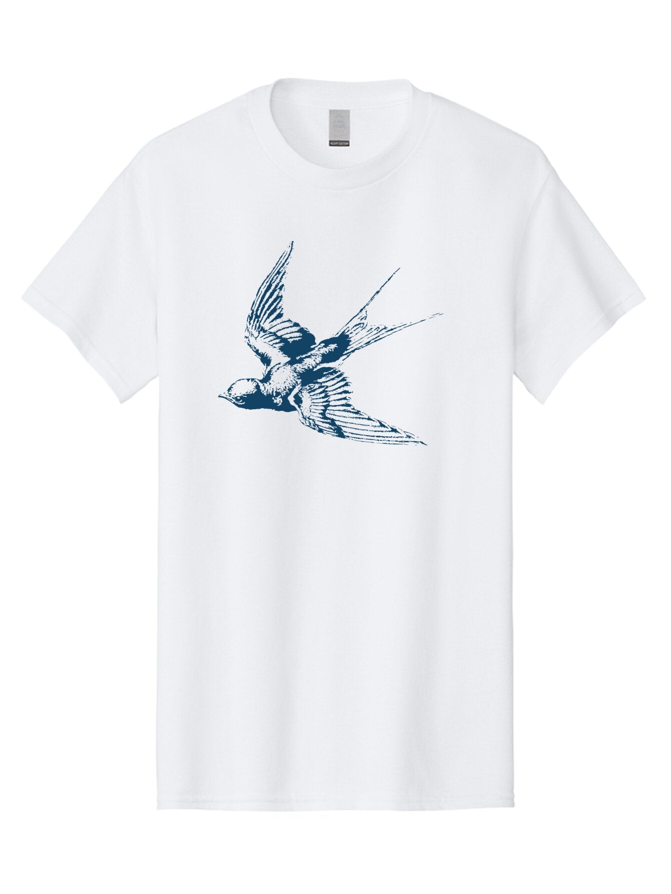 Wings Of Grace Men'S Graphic Tee, 100% Cotton, Comfortable Casual Summer Wear, Machine Washable, Swallow Bird, Flying Bird, Bird In Flight, Abstract Bird, Bird Illustration, Winged Creature, Artistic Representation Aae854 7