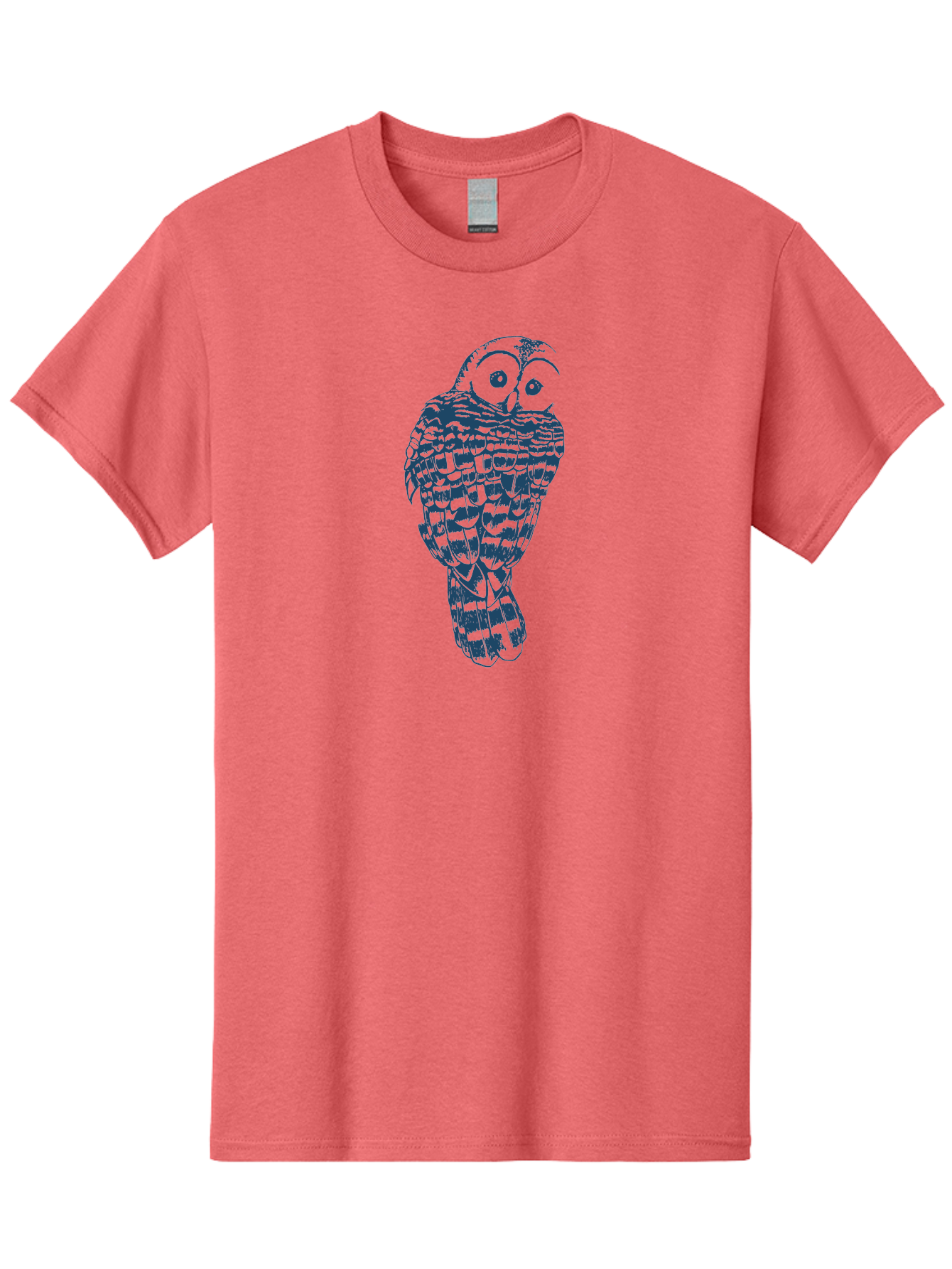 Wise Woodland Owl Men'S Graphic Tee, 100% Cotton, Comfortable Casual Summer Wear, Machine Washable, Owl Illustration, Nocturnal Bird, Wise Animal, Big Eyes, Feathers Texture, Abstract Art, Blue And Green Tones, Symbolic Creature, Aae856 29