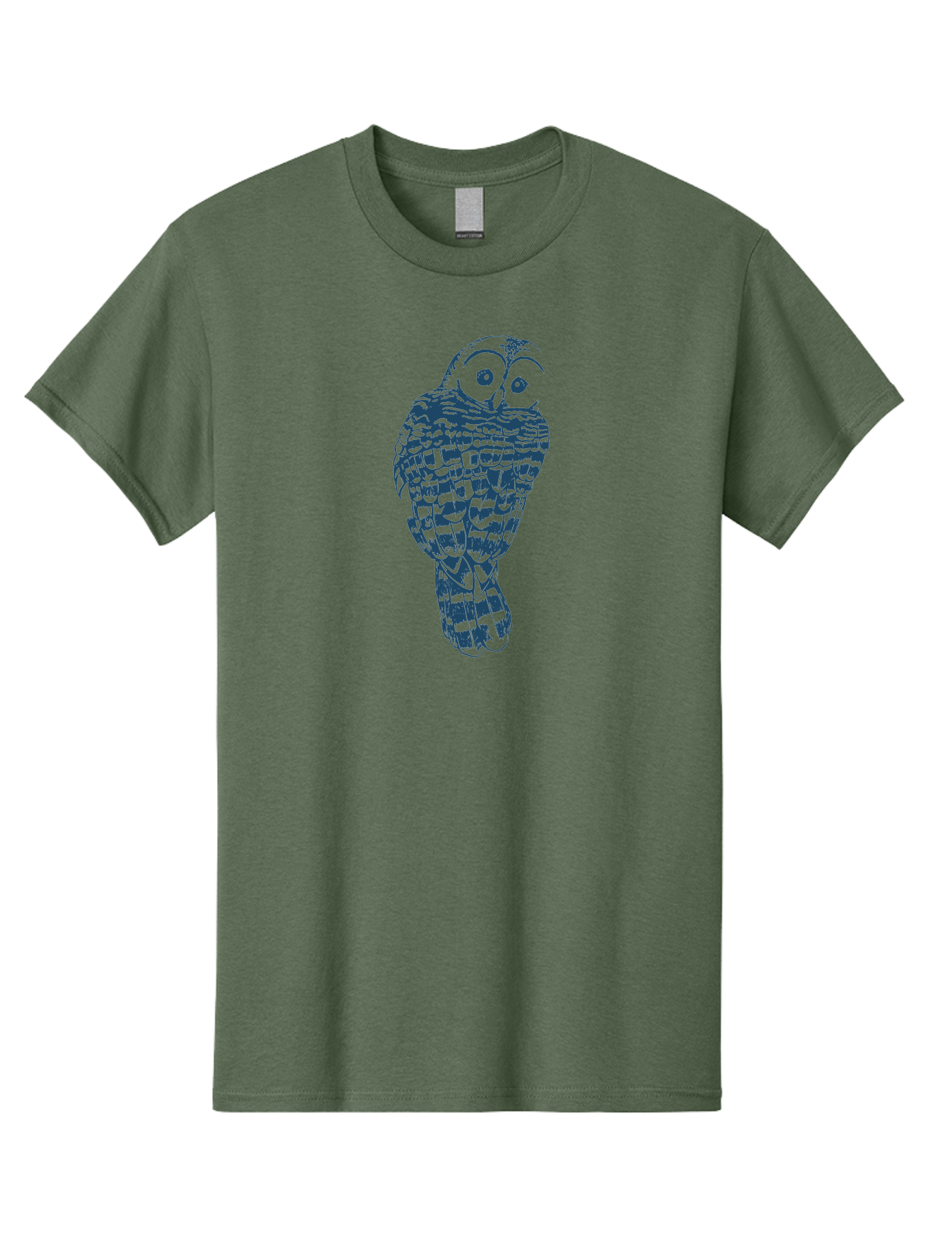 Wise Woodland Owl Men'S Graphic Tee, 100% Cotton, Comfortable Casual Summer Wear, Machine Washable, Owl Illustration, Nocturnal Bird, Wise Animal, Big Eyes, Feathers Texture, Abstract Art, Blue And Green Tones, Symbolic Creature, Aae856 17