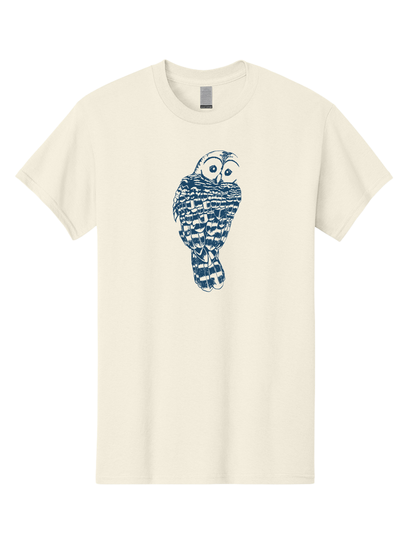 Wise Woodland Owl Men'S Graphic Tee, 100% Cotton, Comfortable Casual Summer Wear, Machine Washable, Owl Illustration, Nocturnal Bird, Wise Animal, Big Eyes, Feathers Texture, Abstract Art, Blue And Green Tones, Symbolic Creature, Aae856 13